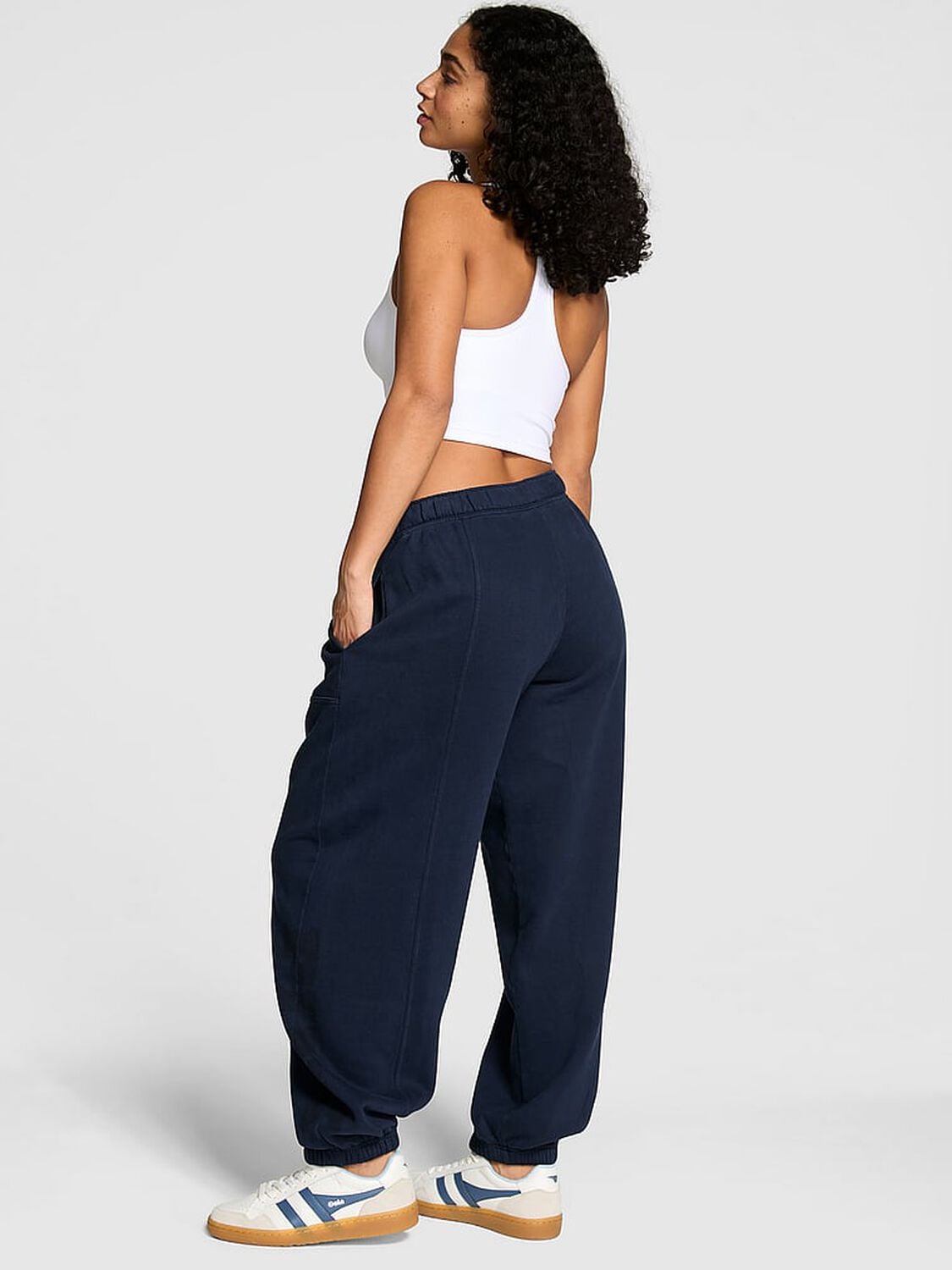 pink Pink Luxe Fleece Baggy Sweatpants Noir Navy 2 of 2 