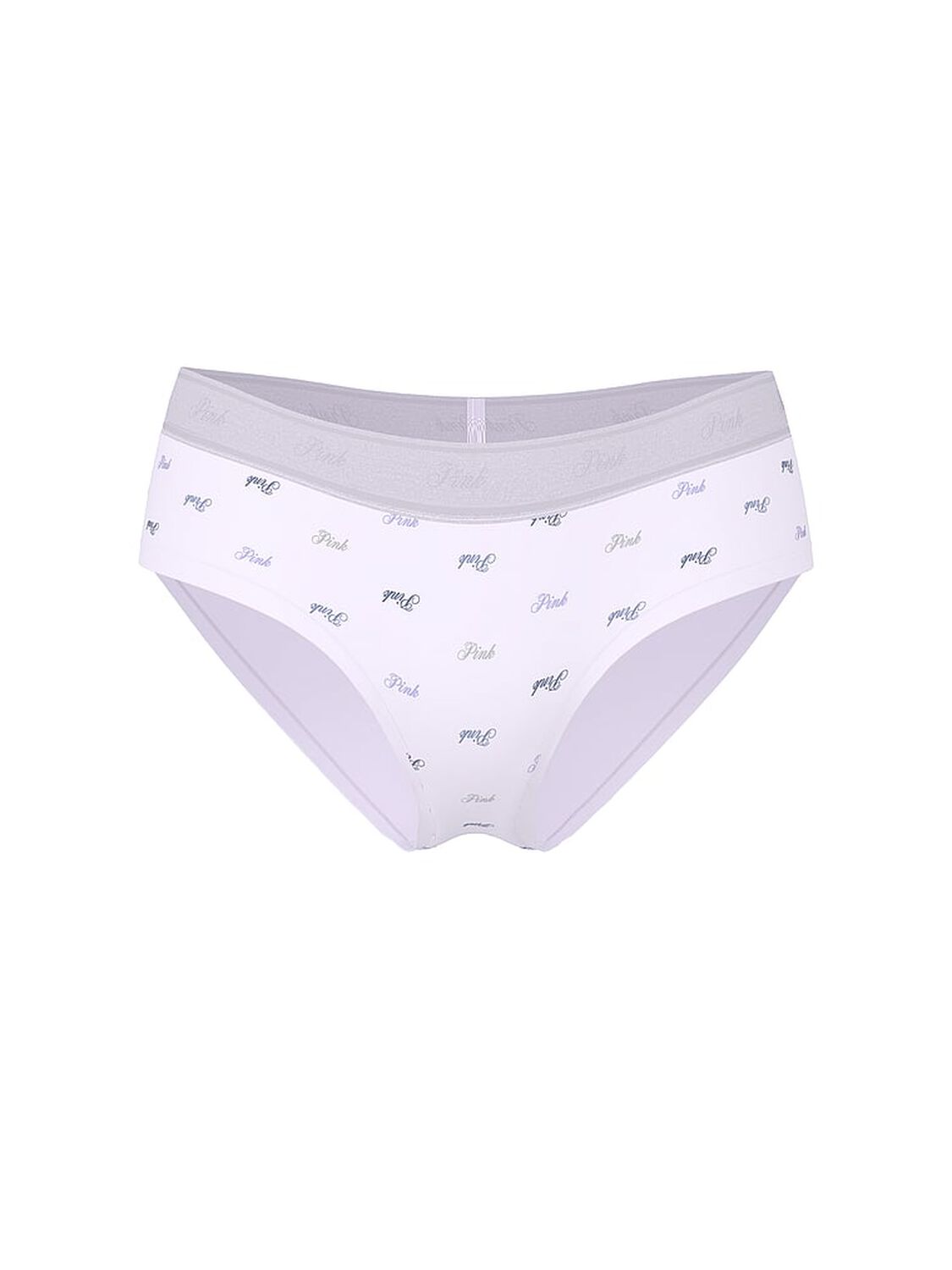 vs Pink Logo Cotton Hiphugger Panty Purple Whisper Script Pink Print 3 of 3 