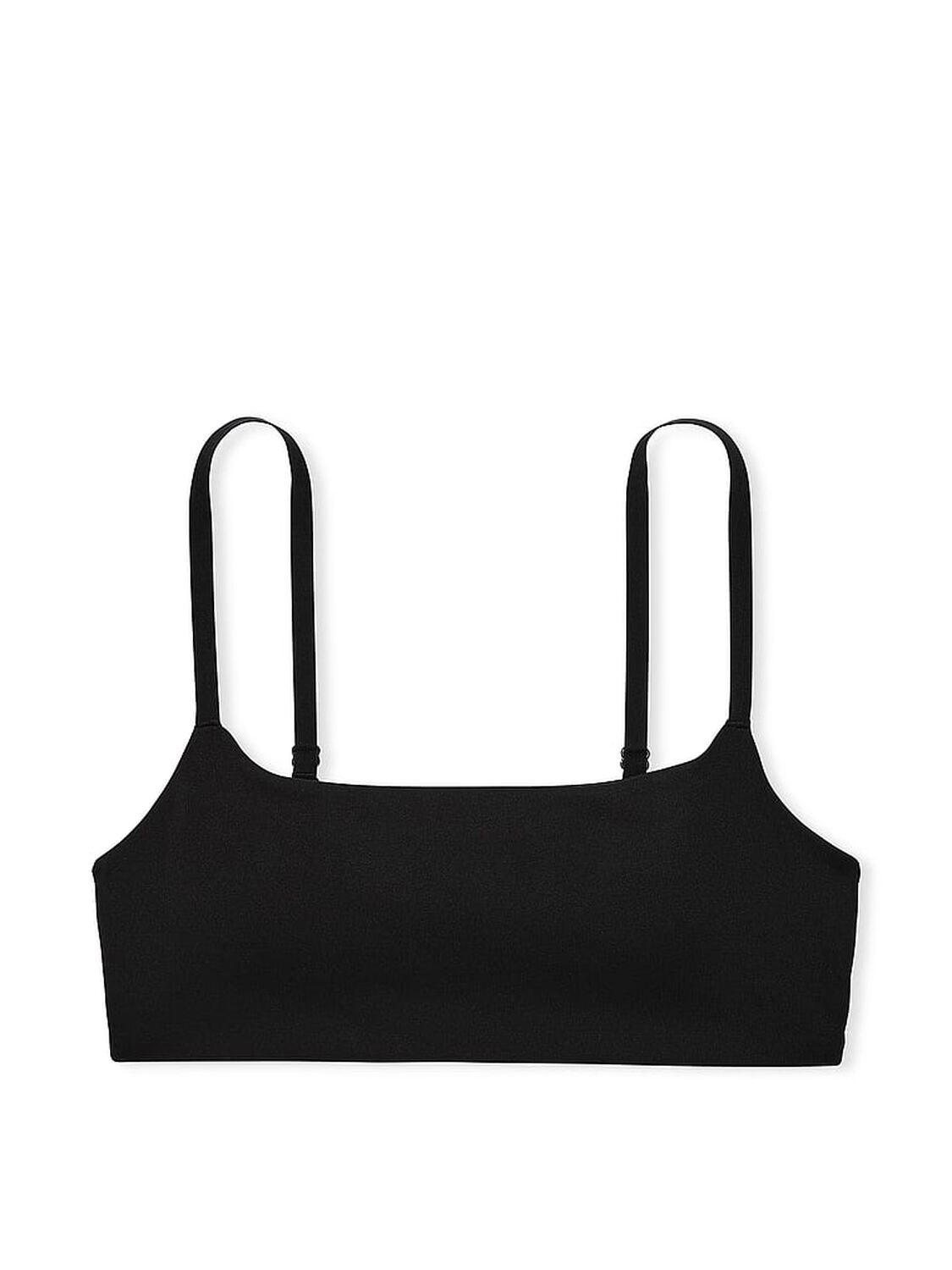 vs Pink Relay Square-Neck Sports Bra Pure Black 3 of 4 
