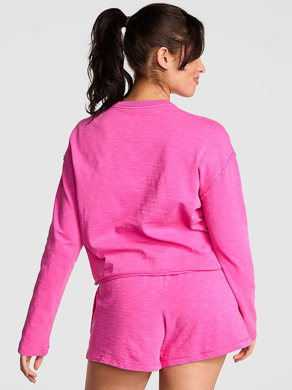 vs Pink Lightweight Lounge Crew Sweatshirt Pink Gossip 2 of 2 