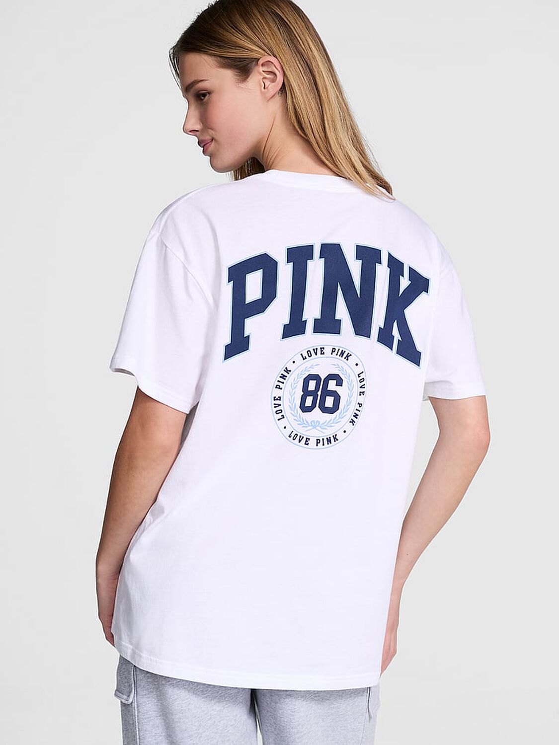 vs Pink Campus Cotton Tee Pc White 2 of 3 