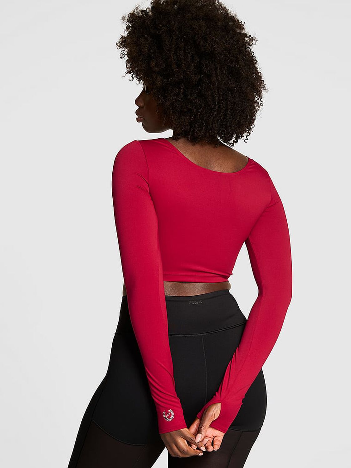 vs Pink Relay Scoop Long-Sleeve Top Red Lacquer 2 of 2 