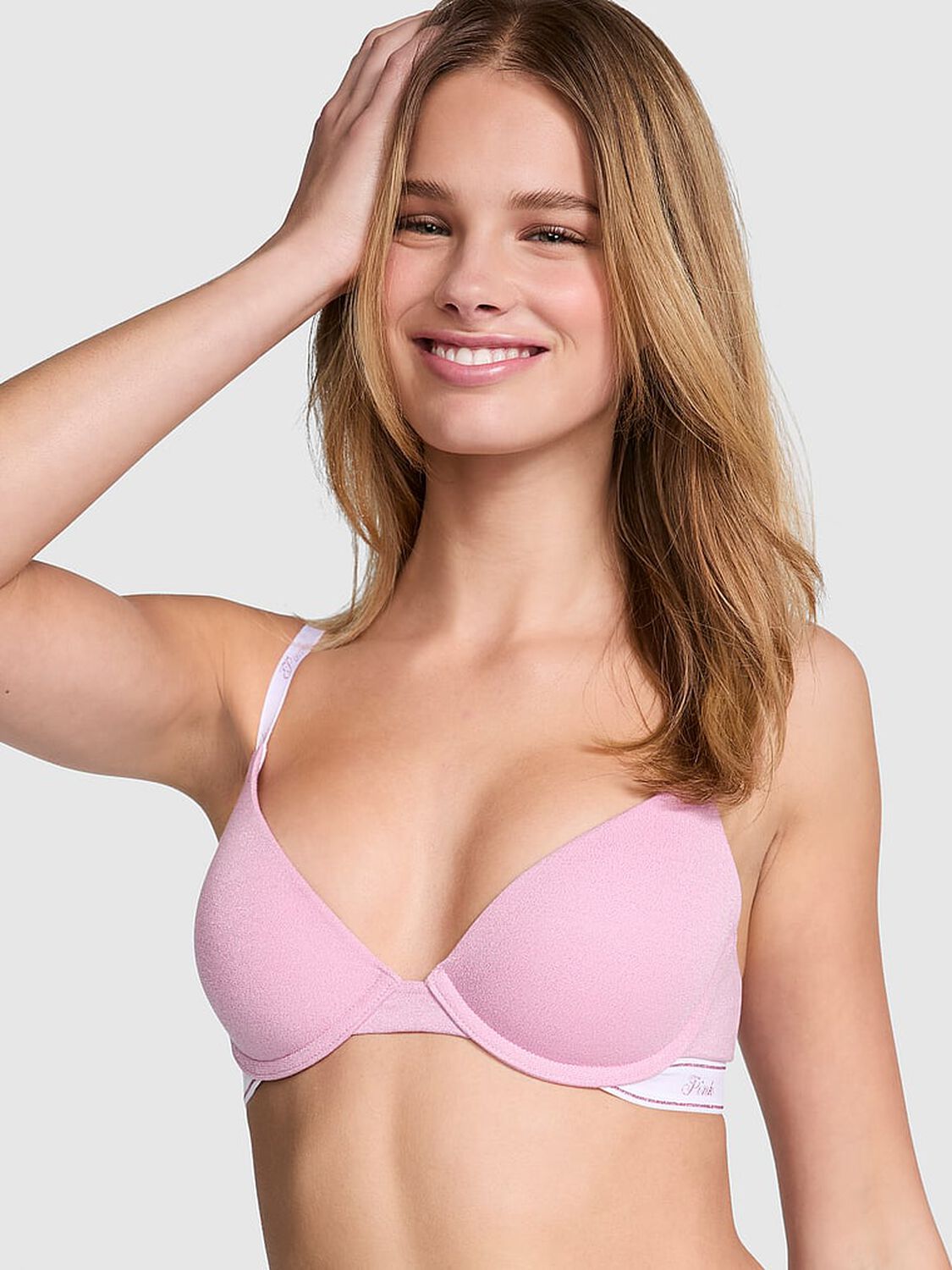 vs Pink Wear Everywhere Wear Everywhere Push-Up Bra Petal Pink 1 of 4 