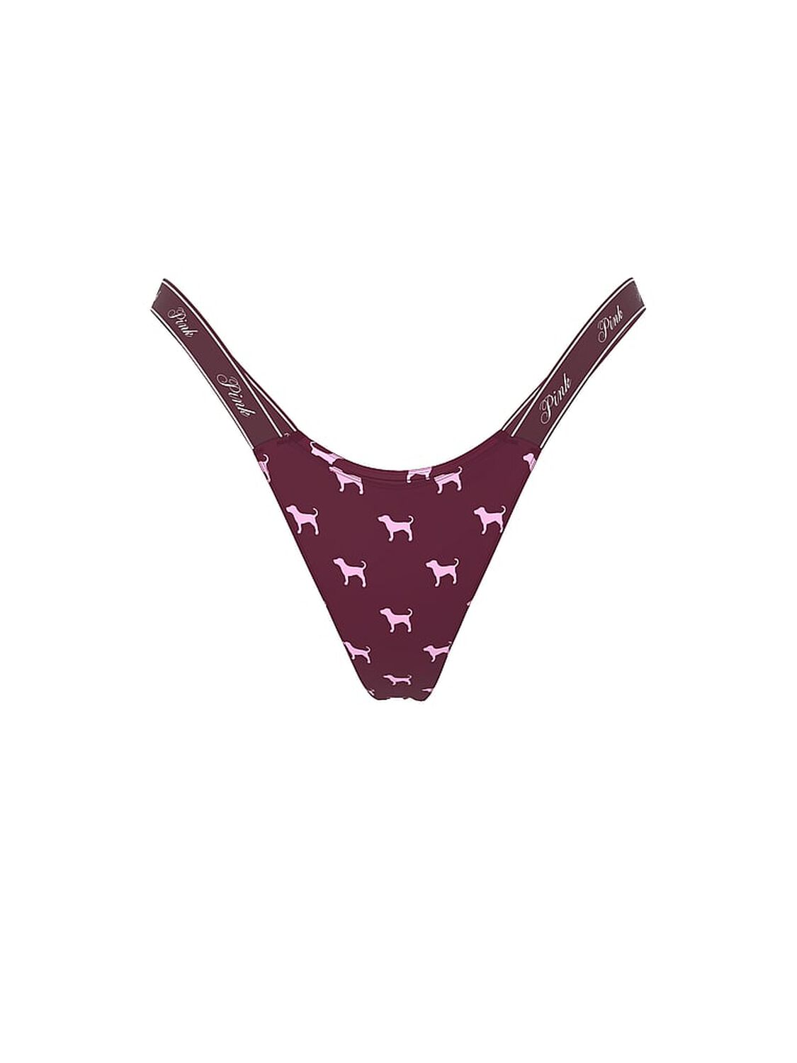 vs Pink Logo Cotton High-Leg Micro Thong Panty Wild Rose Dog Print 3 of 3 