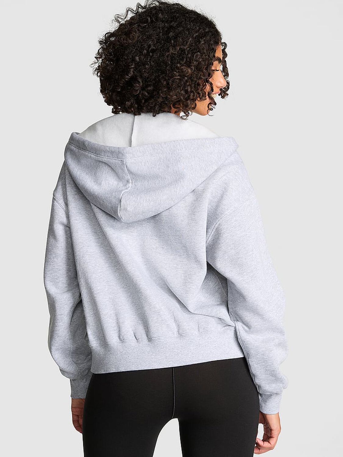 vs Pink Ivy Fleece Campus Full-Zip Hoodie Medium Heather Grey 2 of 4 
