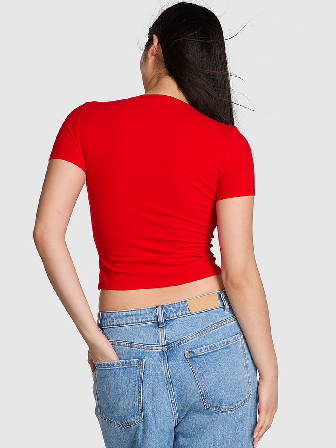 vs Pink Cotton Baby Tee Bright Vermillion Bling 2 of 2 