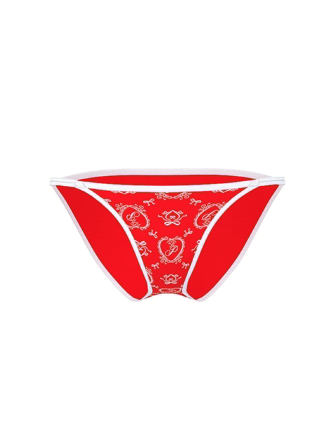 vs Pink Cotton String Bikini Panty Bright Vermillion Doile Print 3 of 3 