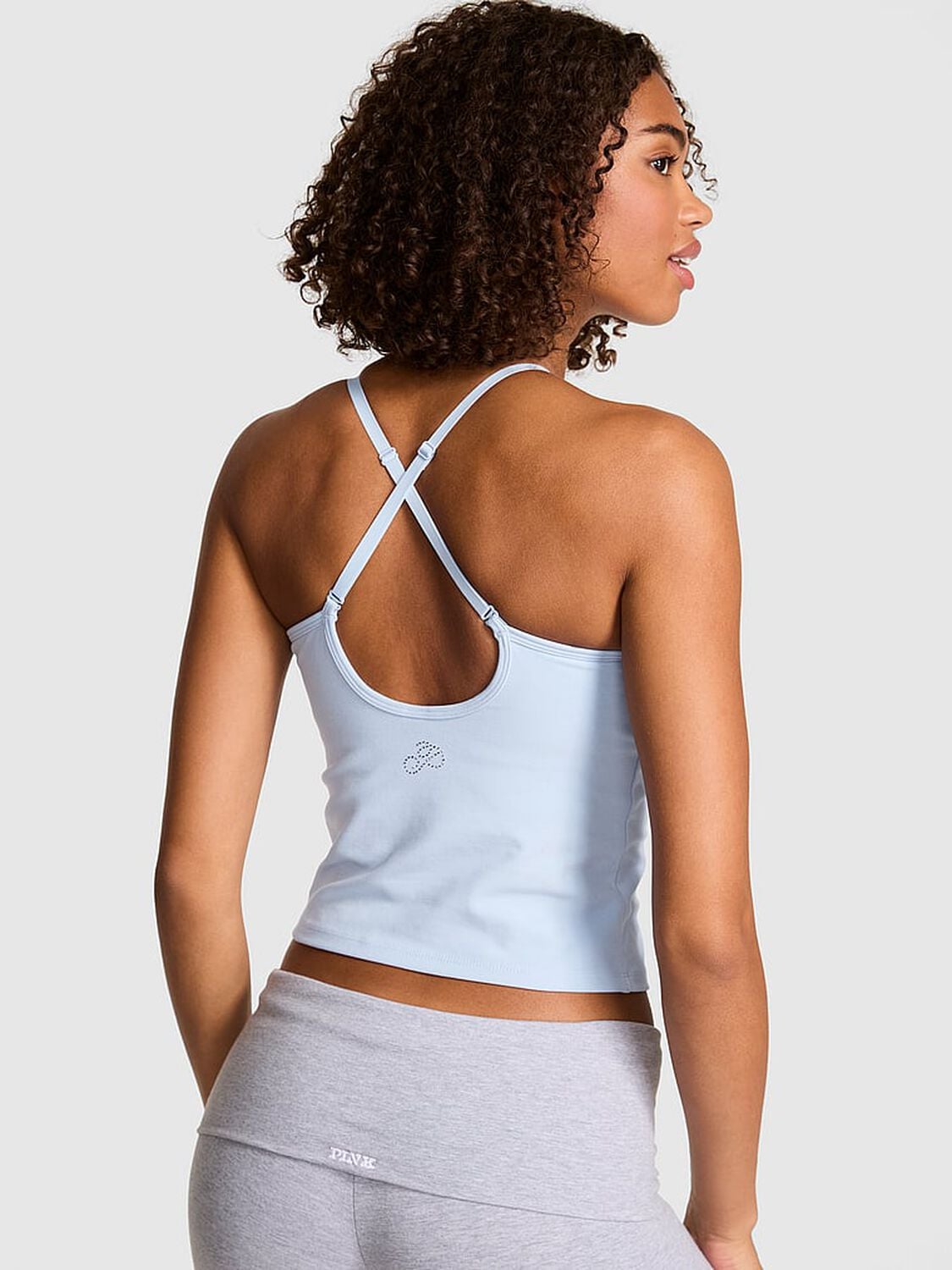 pink Pink Soft Modal High-Neck Bra Tank Icy Blue Santas Fave Bling 2 of 3 