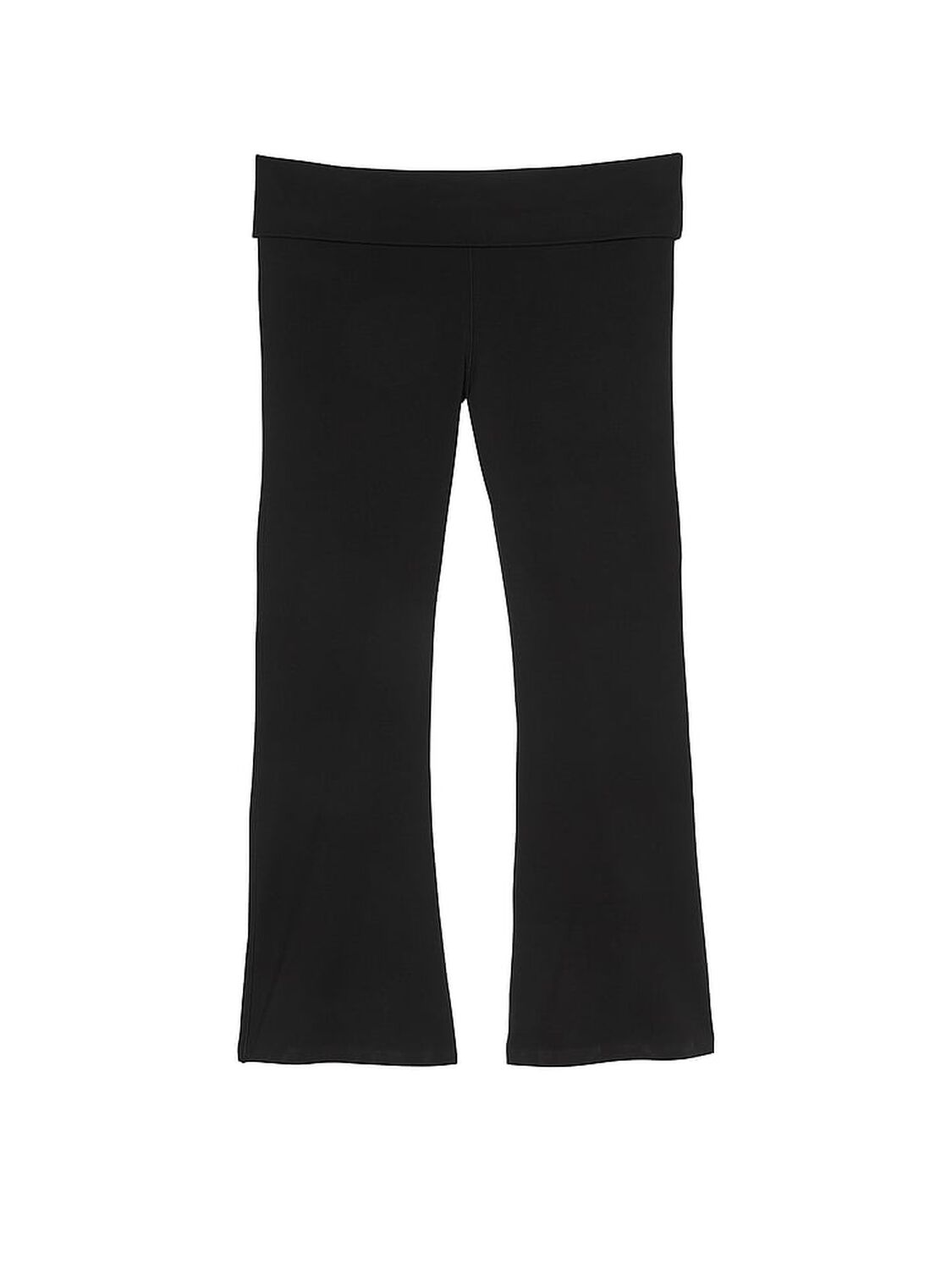 vs Pink All-Day Cotton Foldover Flare Leggings Pure Black 3 of 3 