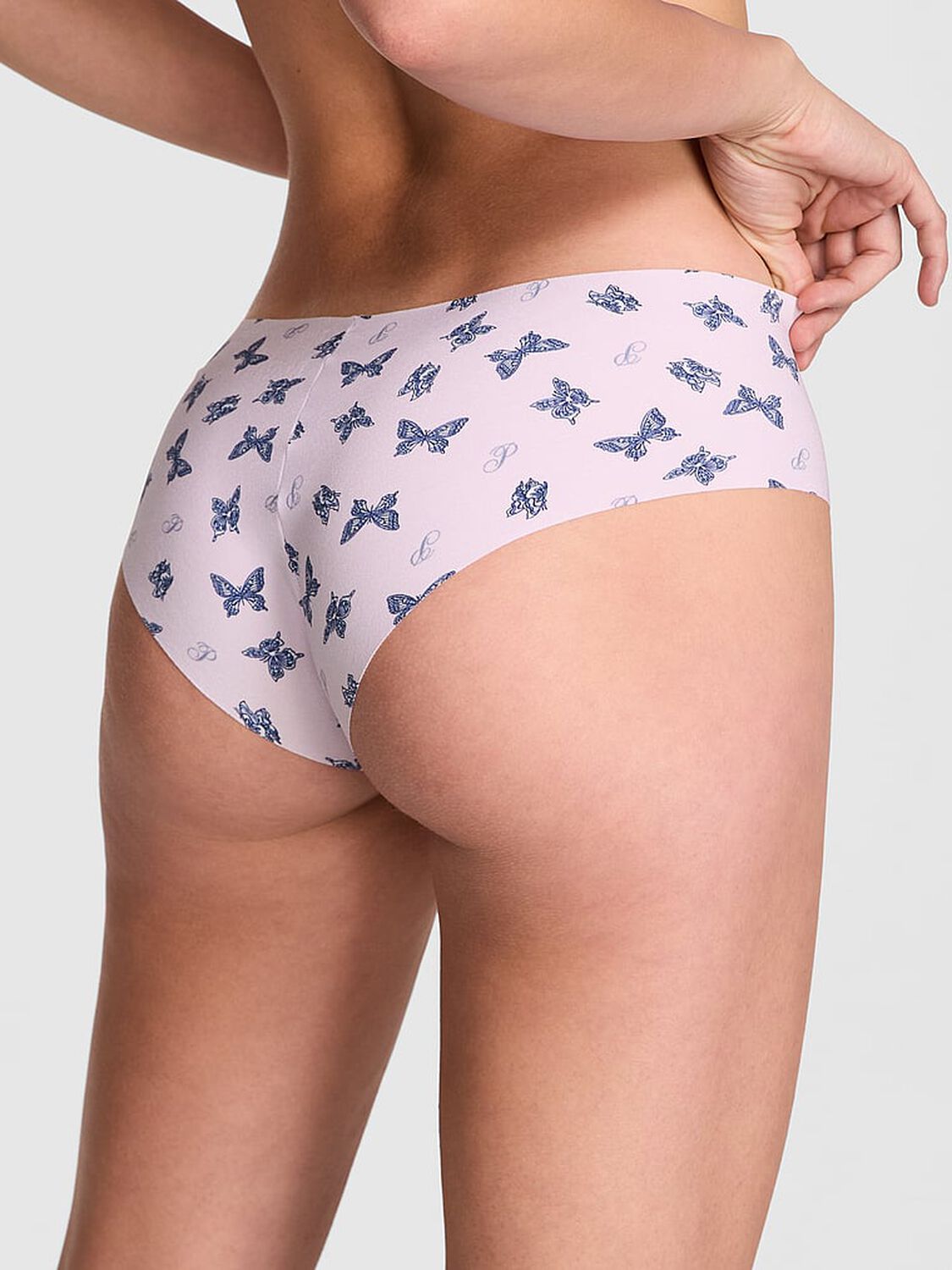 vs Pink No-Show Cheeky Panty Purple Whisper Butterfly Print 2 of 3 