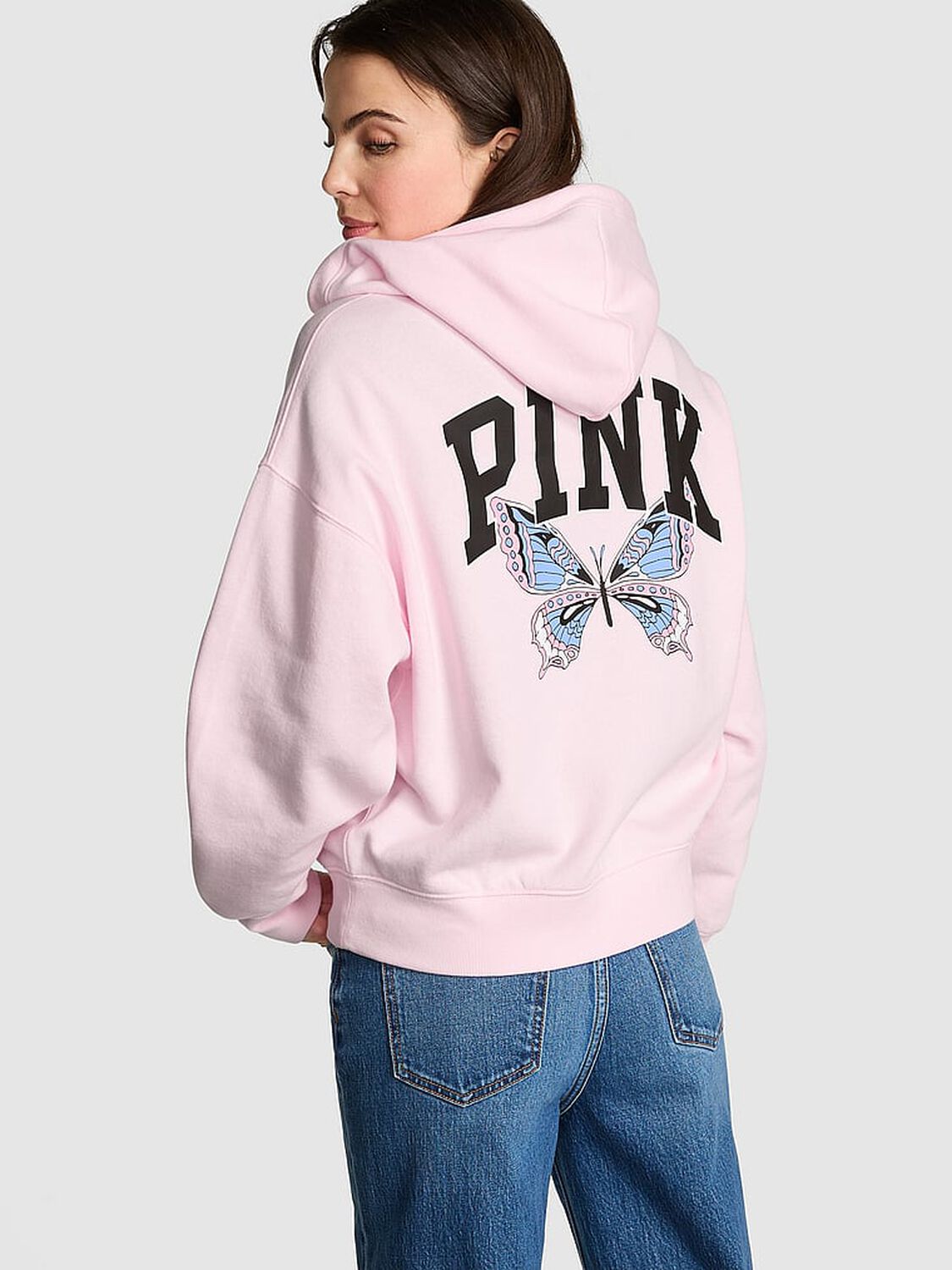 vs Pink Ivy Fleece Campus Full-Zip Hoodie Limited Edition Pink Tulip 2 of 3 