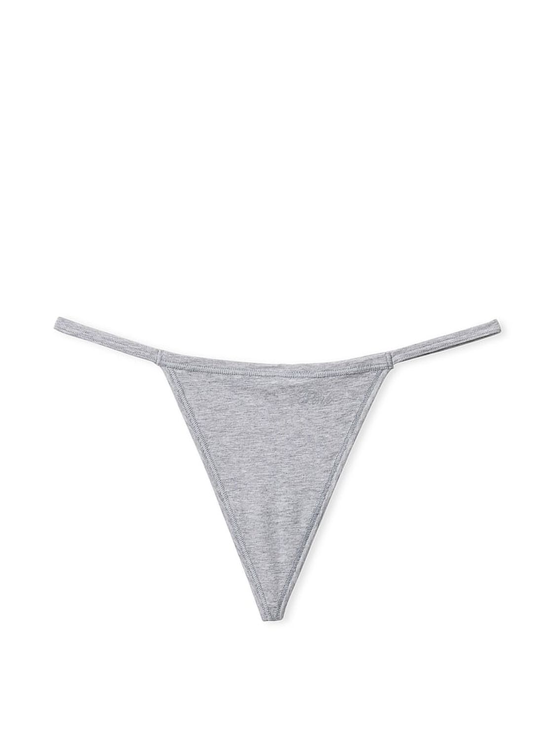 vs Pink Cotton V-String Panty Heather Medium Grey 3 of 3 