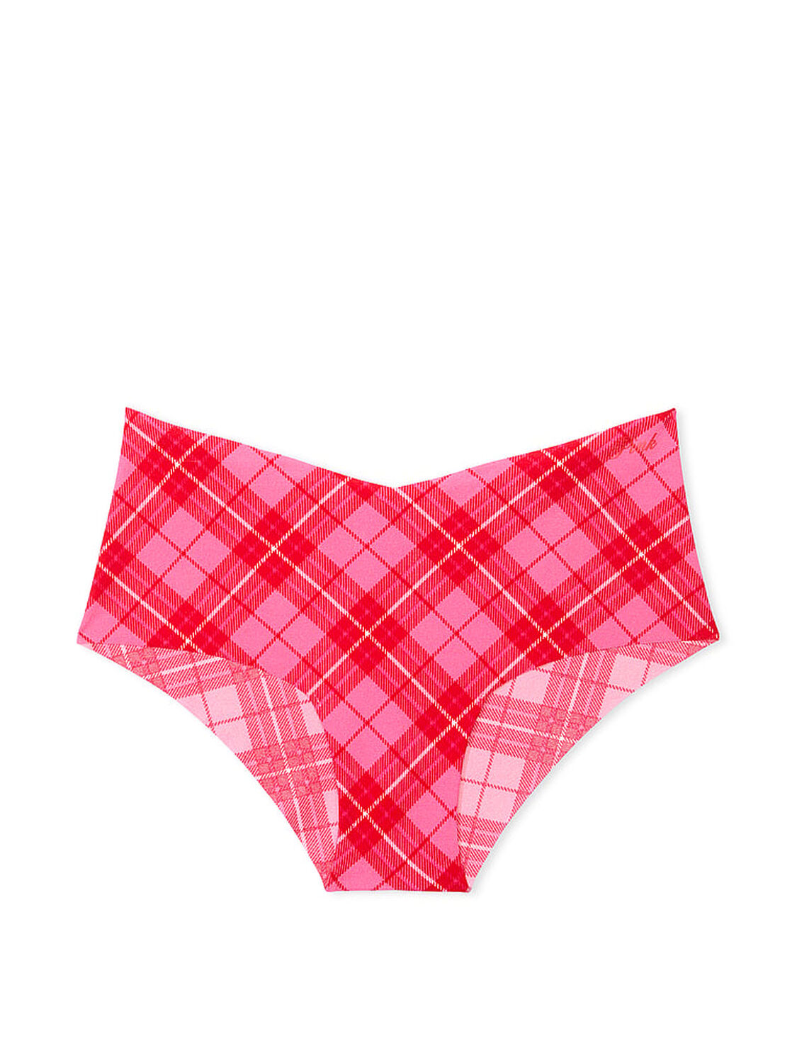 vs Pink No-Show Cheeky Panty Pink And Red Plaid Print 3 of 3 