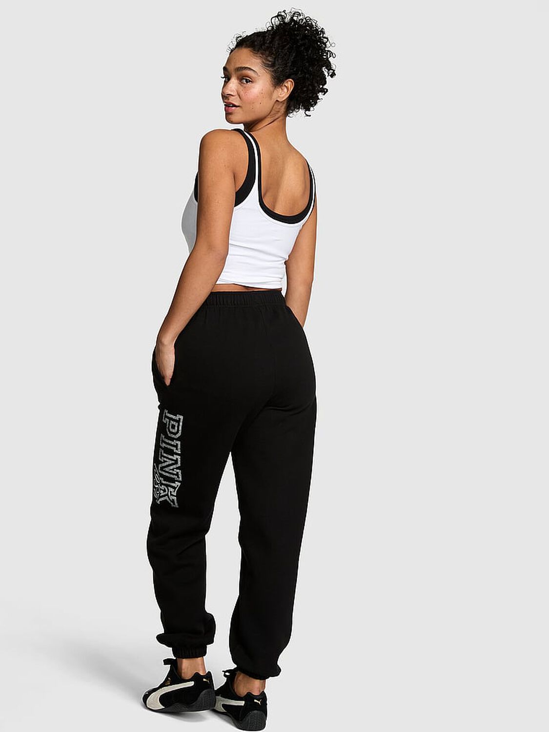 vs Pink Campus Fleece&trade; Sweatpants Pure Black Spring 2 of 4 