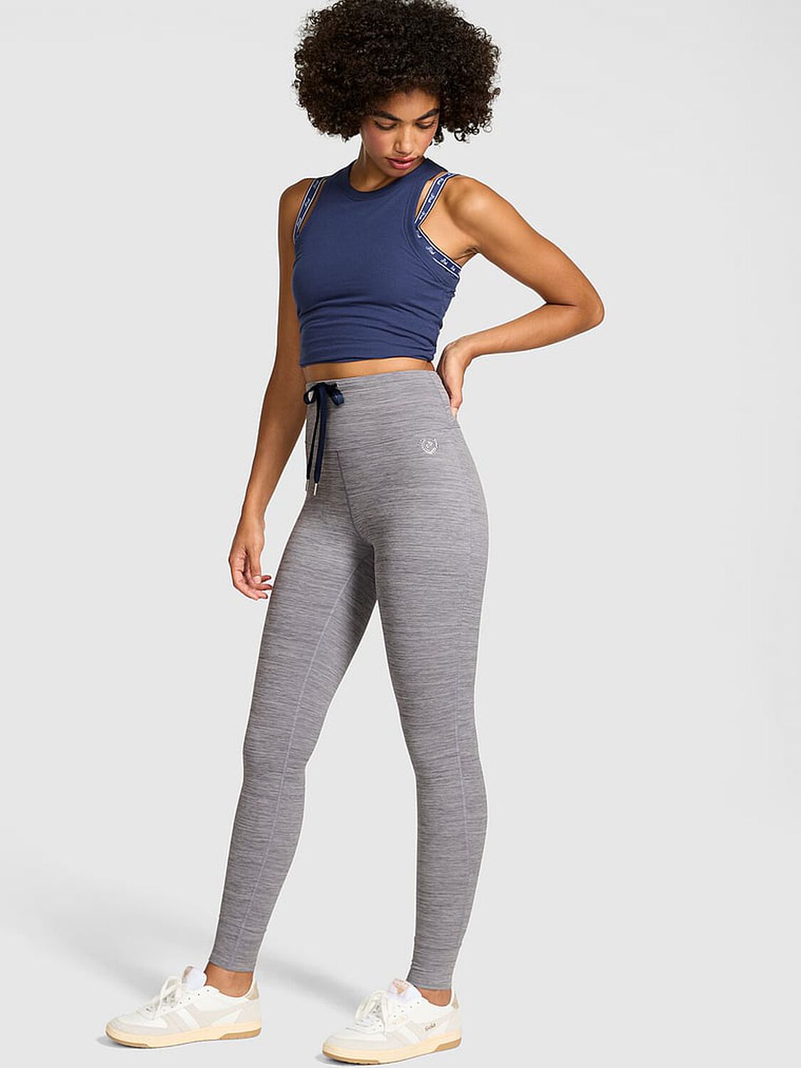 vs Pink Relay Fitted Jogger Leggings Night Owl Grey Marl 1 of 3 