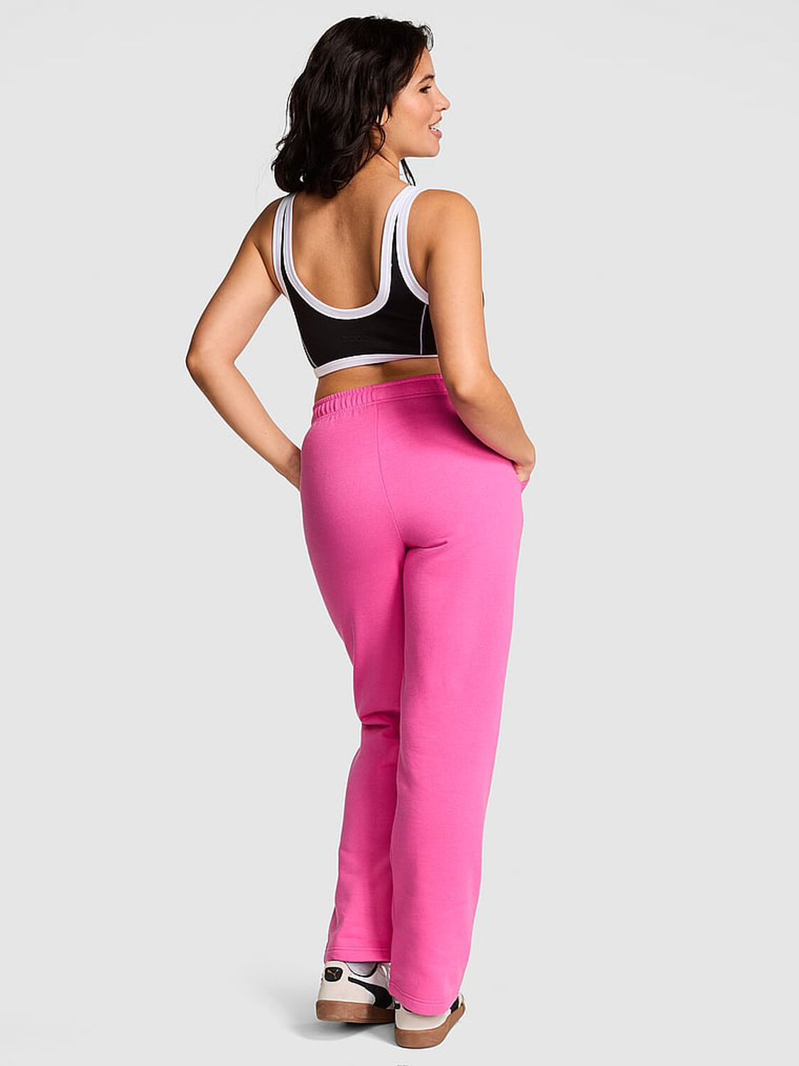 vs Pink Ivy Fleece Straight-Leg Sweatpants 2 of 3 