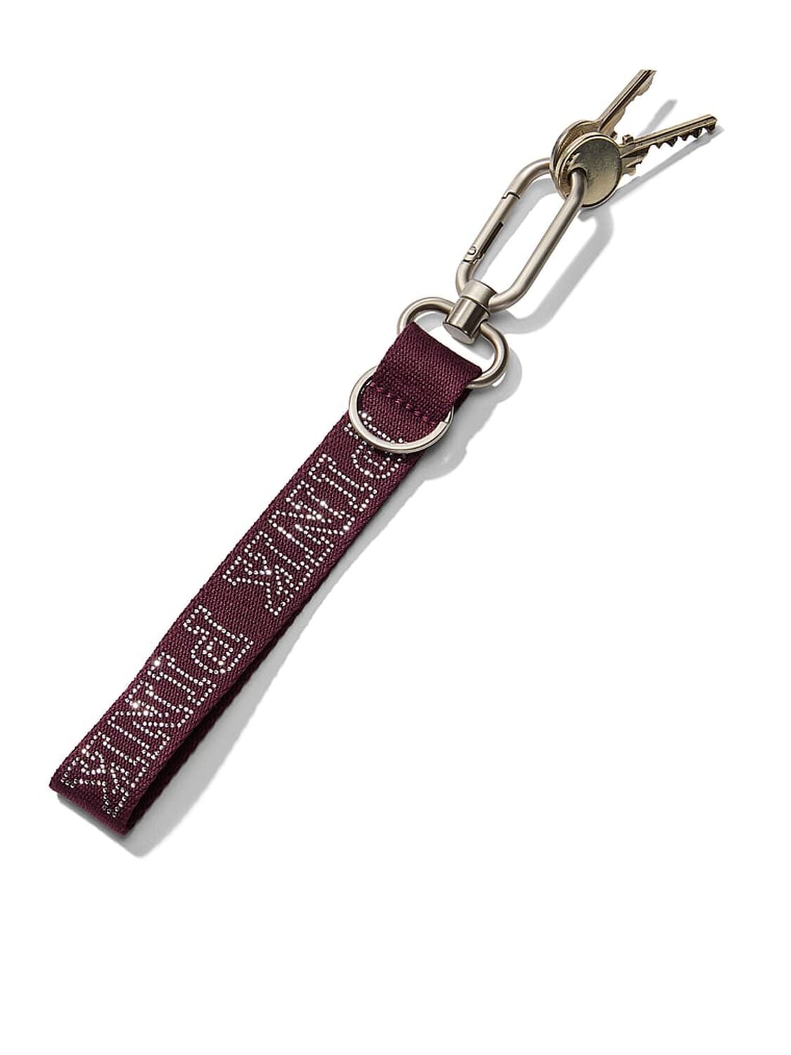 vs Pink Wristlet Strap Keychain Wild Rose With Bling Logo 2 of 2 