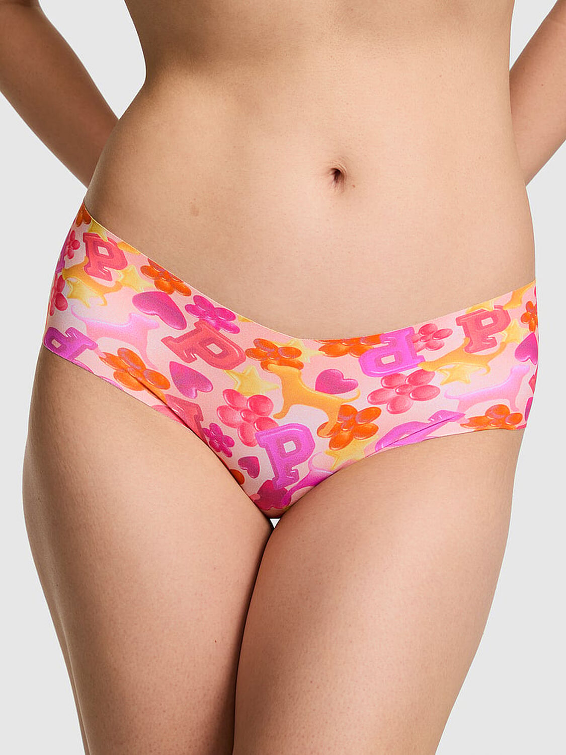 vs Pink No-Show Hiphugger Panty Delicate Pink Jellies Print 1 of 3 