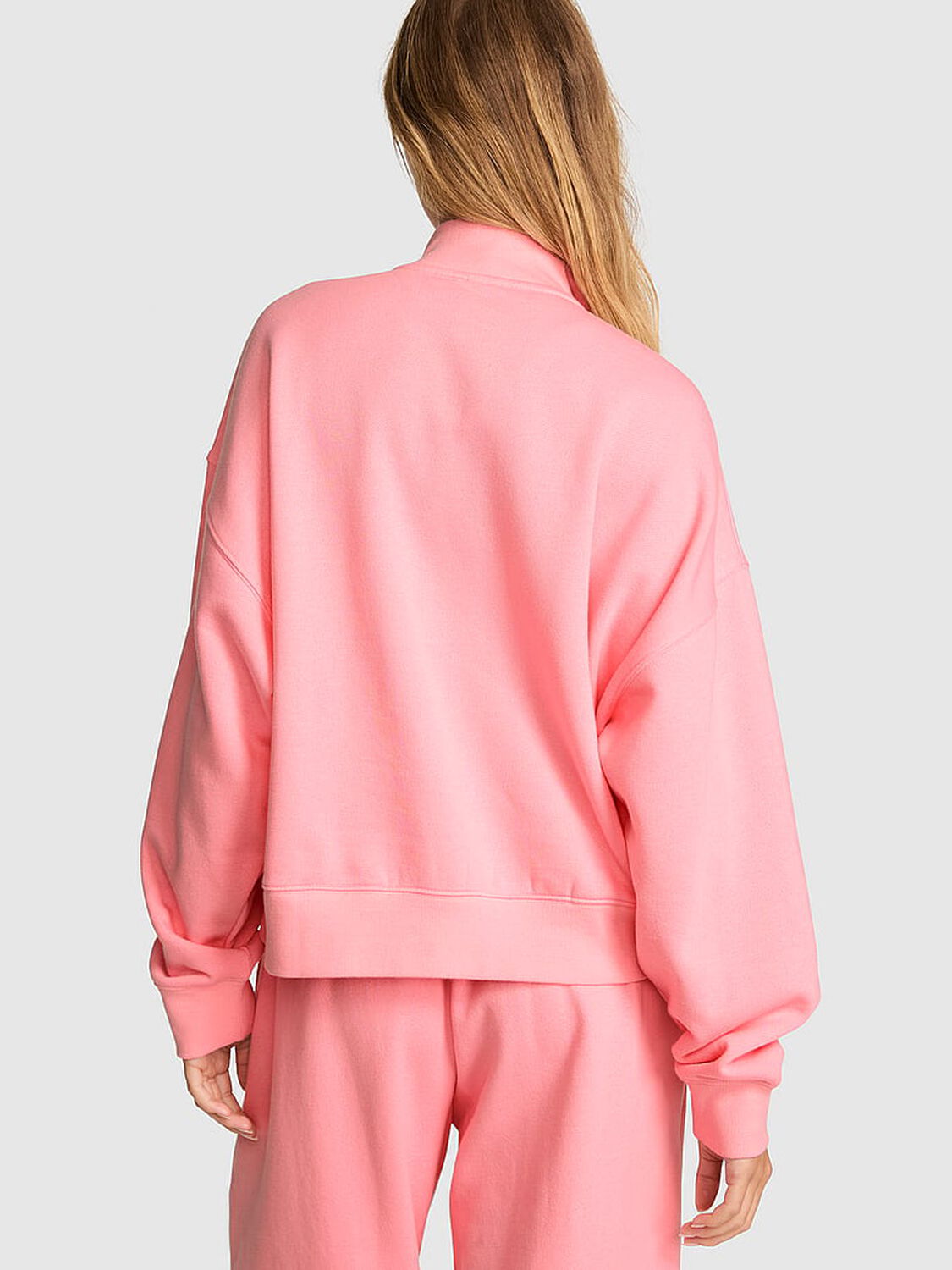 vs Pink Campus Fleece&trade; Snap-Up Sweatshirt Pink Hope 2 of 3 