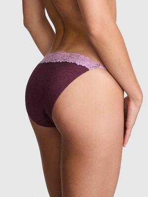 Cotton Lace-Trim String Bikini Panty