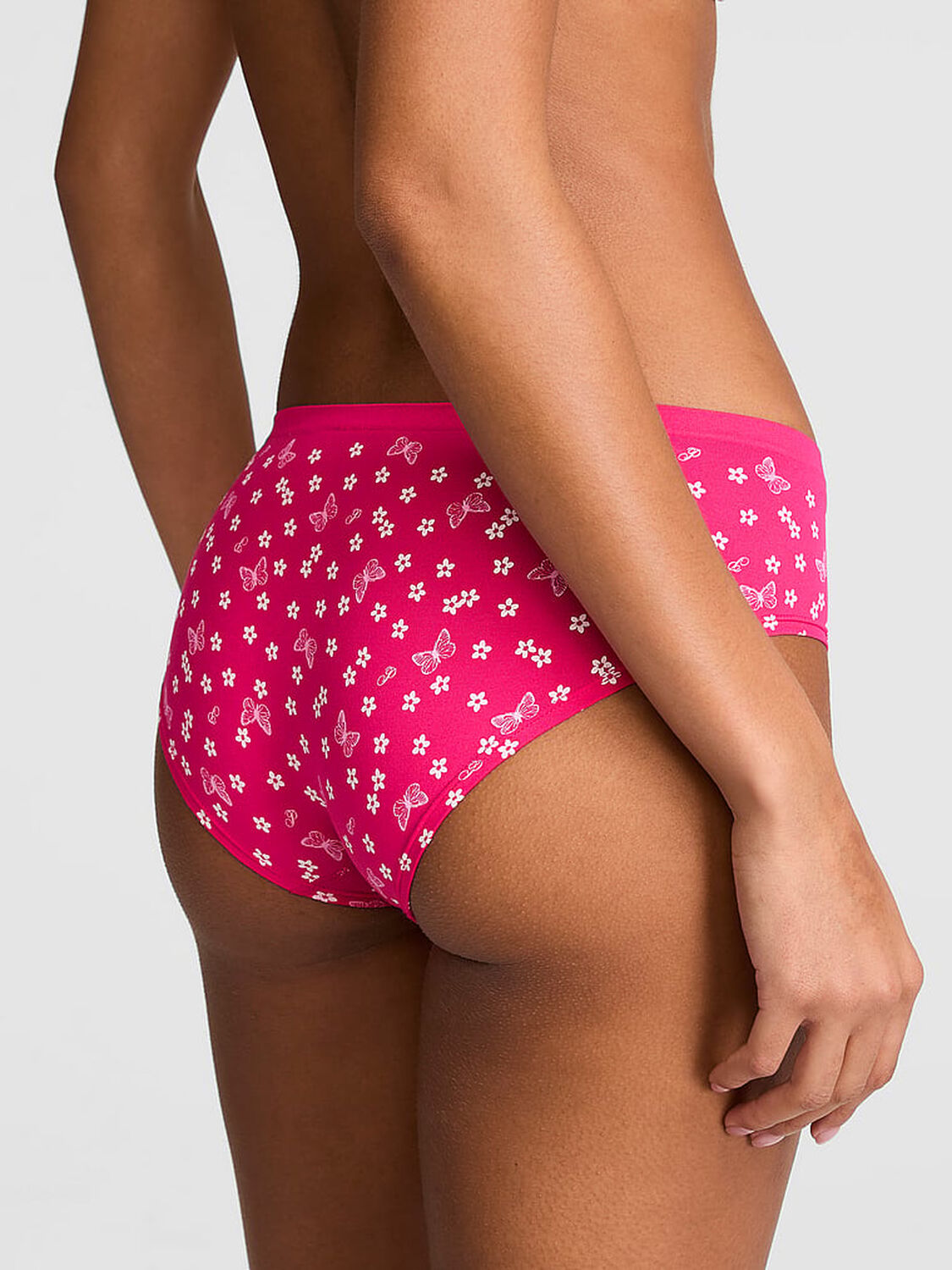 vs Pink Seamless Hiphugger Panty Hot Stuff Butterfly Hibiscus Print 2 of 3 