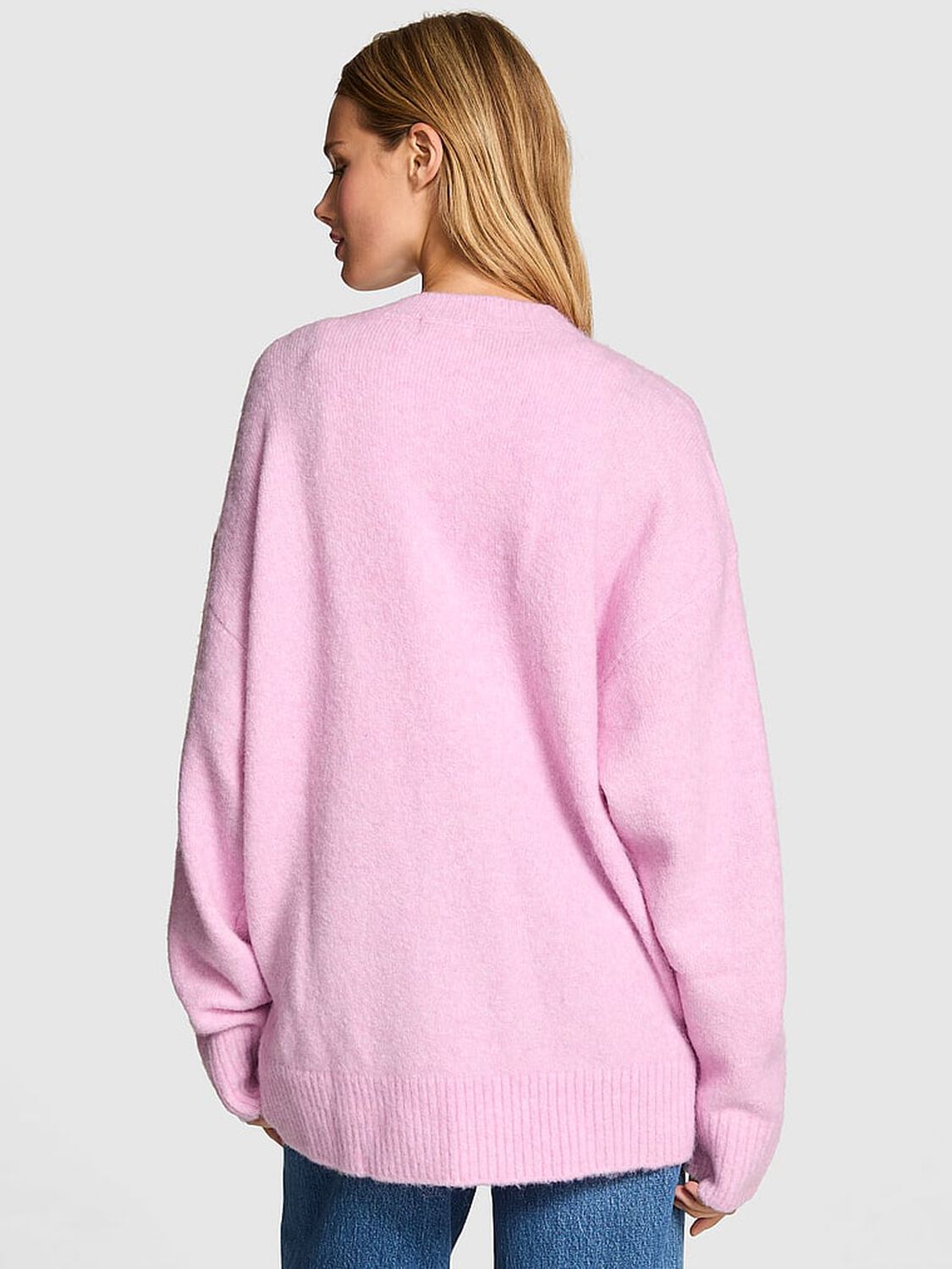 vs Pink Not Your Boyfriend&rsquo;s Oversized Cardigan Hushed Lilac 2 of 3 