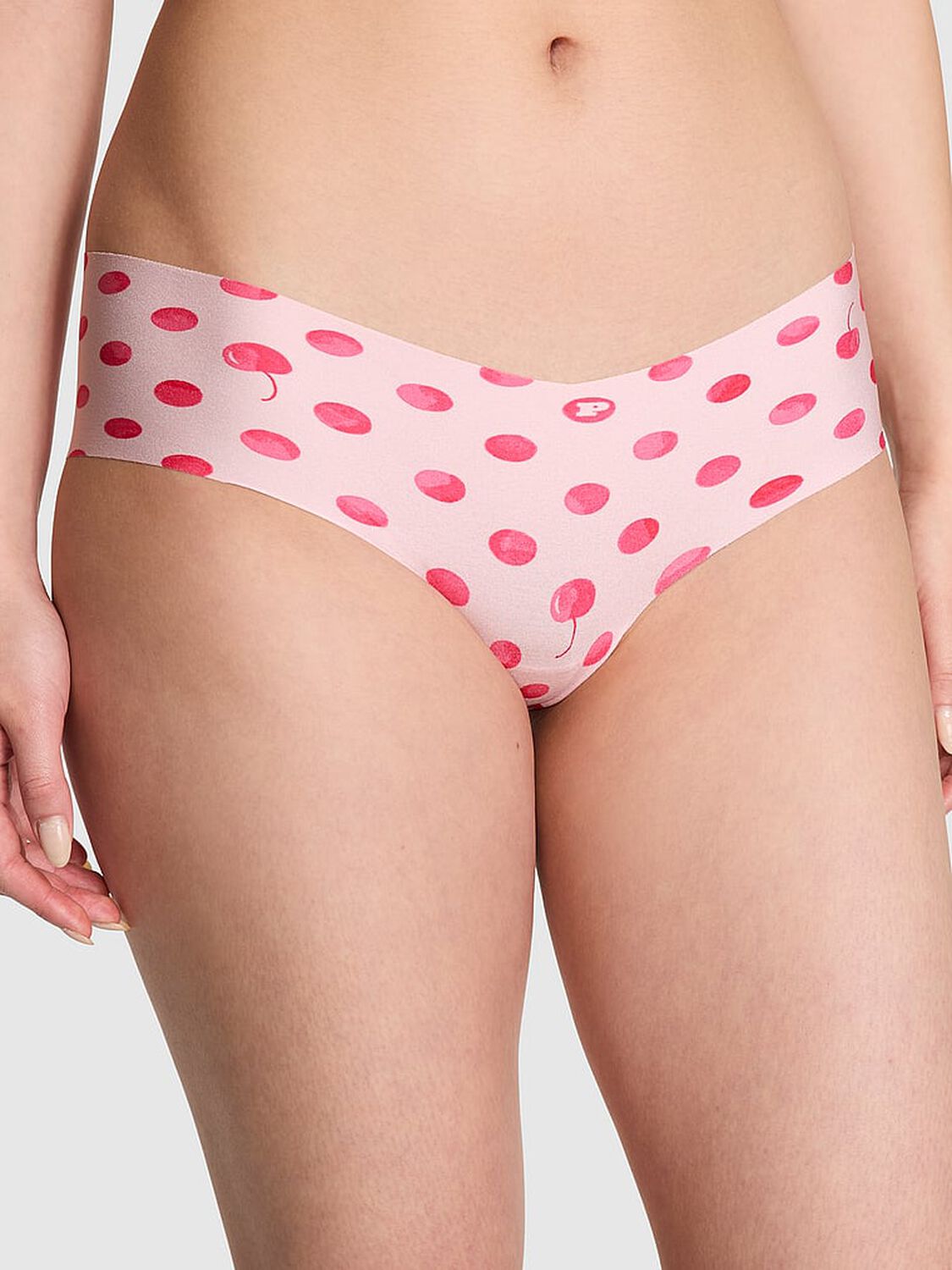 vs Pink No-Show Hiphugger Panty Pink Dot Cherry Print 1 of 3 
