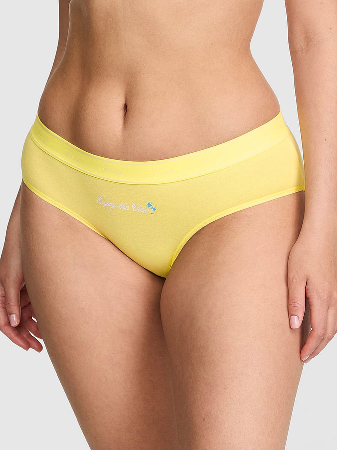 pink Pink Logo Cotton Hiphugger Panty Pineapple Ice With Enjoy The View Graphic 1 of 3 