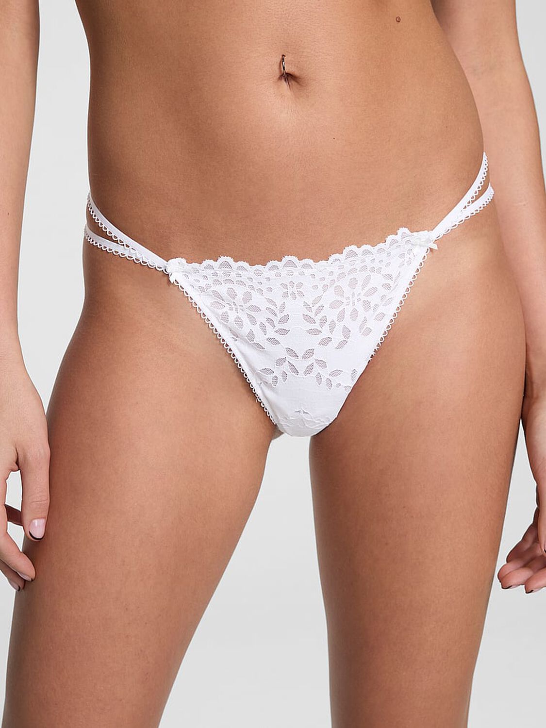 vs Pink Wink V-String Panty Optic White 1 of 4 