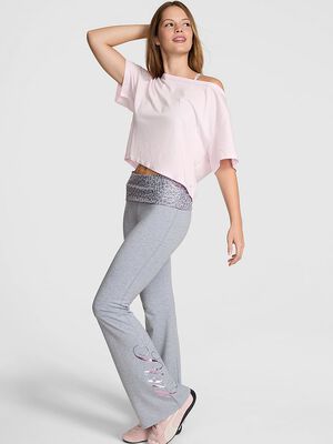 All-Day Cotton Foldover Flare Leggings