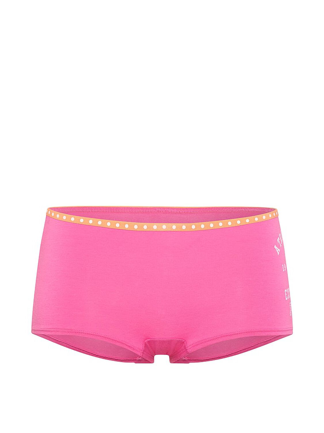 vs Pink Logo Cotton Boyshort Panty Sizzling Strawberry With Univ Tradition Graphic 3 of 3 