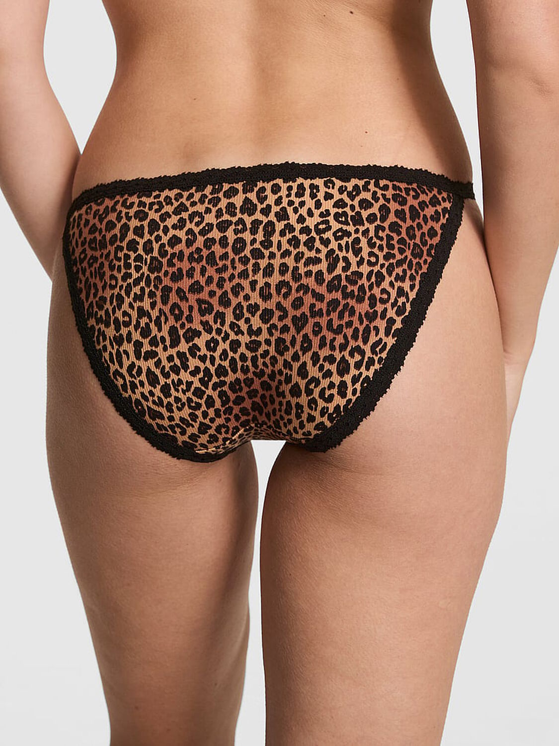 vs Pink Wink Lace-Trim String Bikini Panty Caramel Leopard 2 of 3 