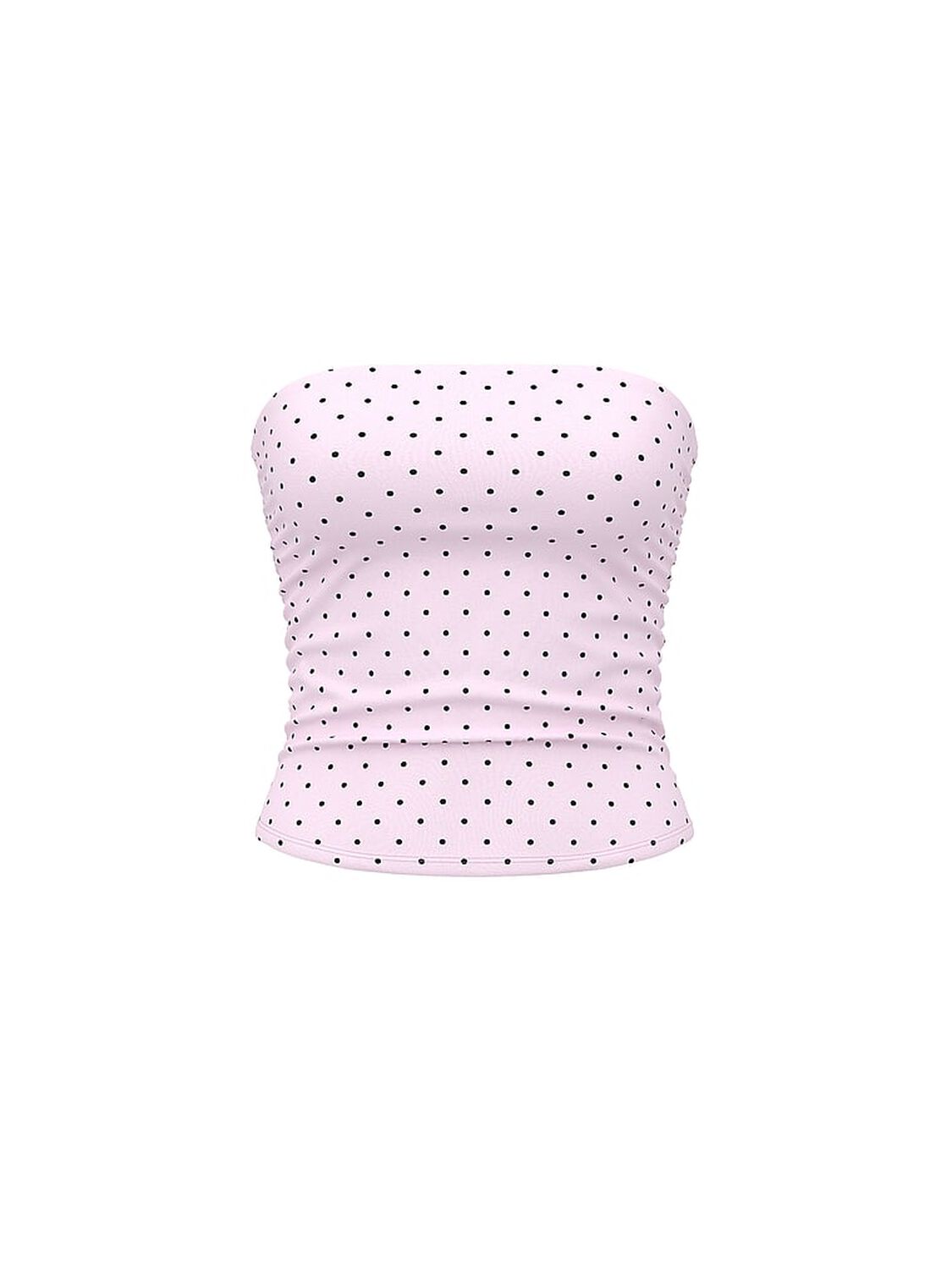 vs Pink All-Day Cotton&trade; Side-Ruched Tube Top Pink Tulip Dots 3 of 3 
