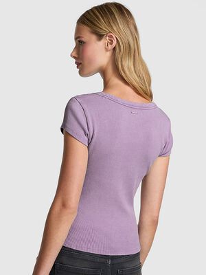 Vintage Ribbed Scoop Tee