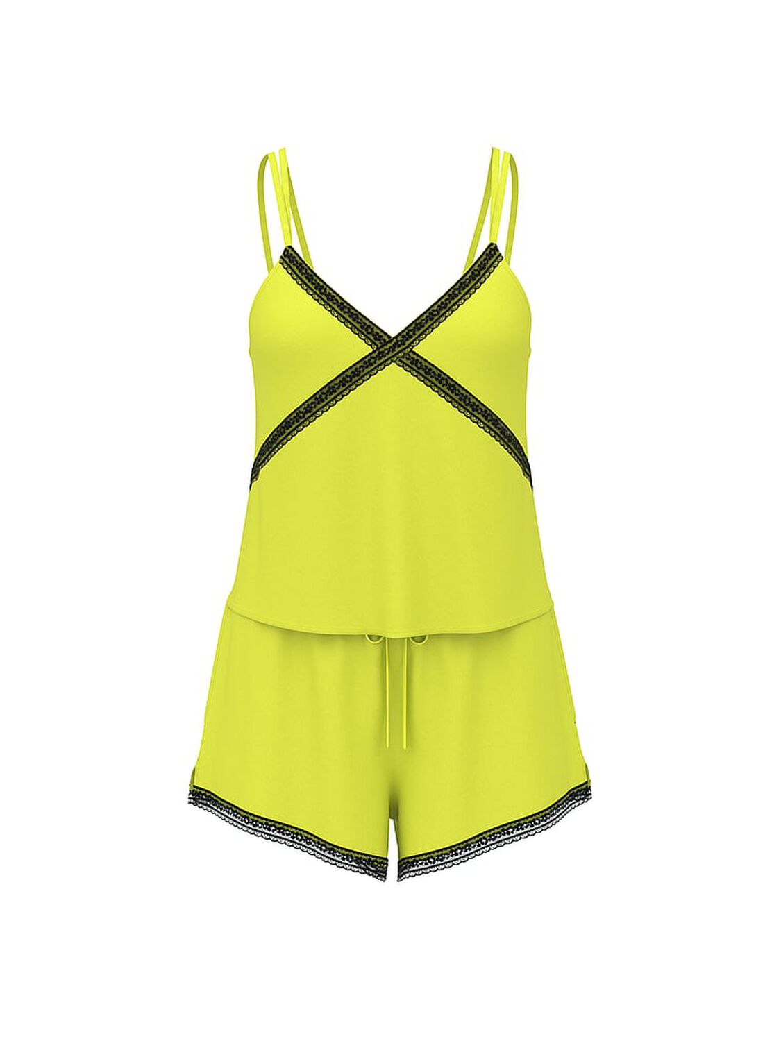 vs Pink Wink Lace-Trim Tank & Shorts Set Tipsy Lime 1 of 3 