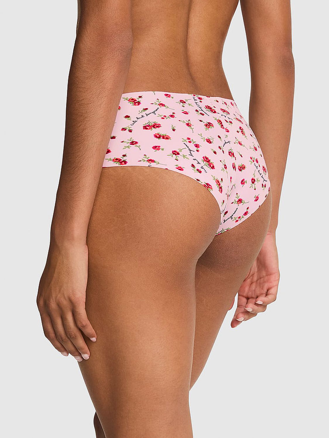 vs Pink No-Show Cheeky Panty Pink Tulip Cute But Dangerous Print 2 of 3 