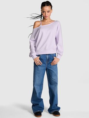 Ivy Fleece Off-The-Shoulder Sweatshirt
