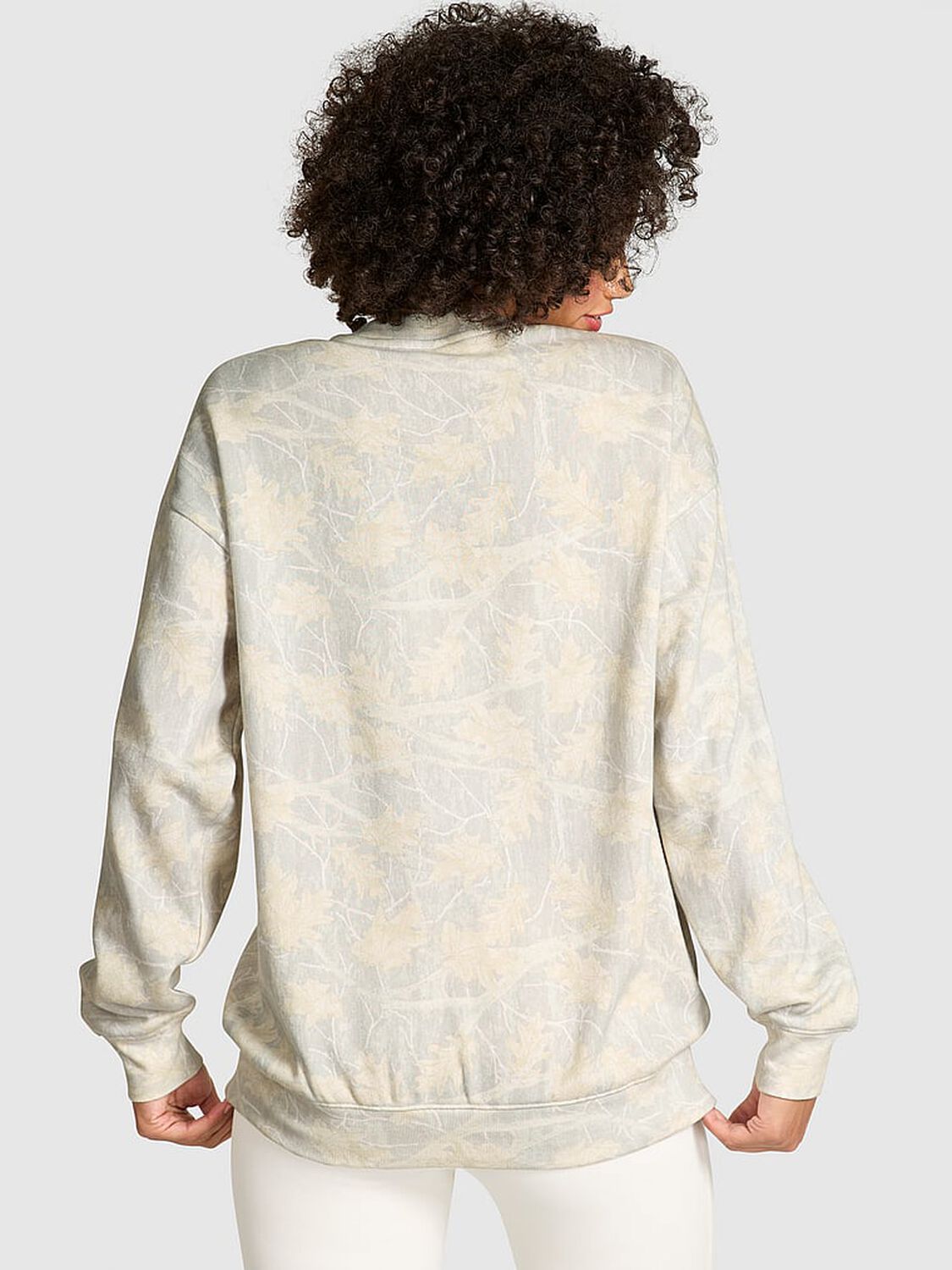 vs Pink Ivy Fleece Oversized Crew Sweatshirt Camo 2 of 3 