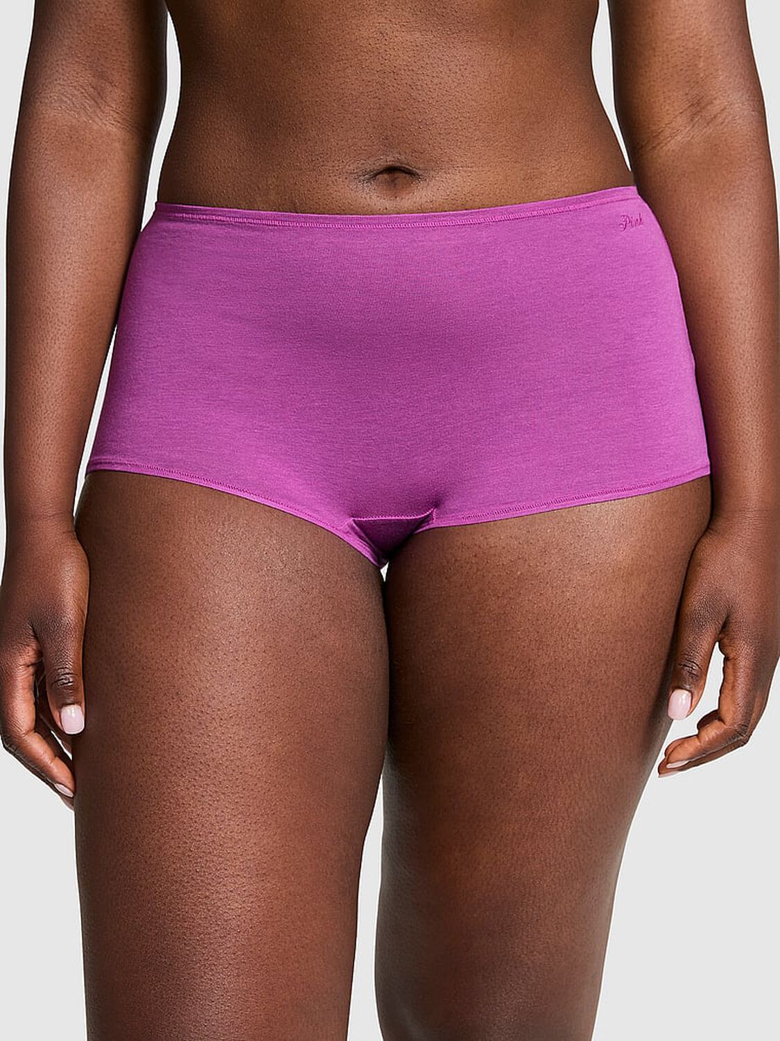 vs Pink Cotton Boyshort Panty Deep Berry 1 of 3 