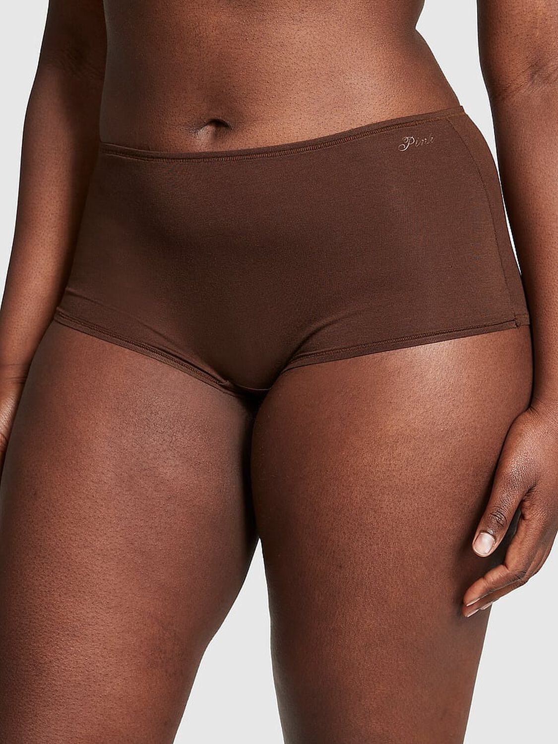 vs Pink Cotton Boyshort Panty Ganache 1 of 3 