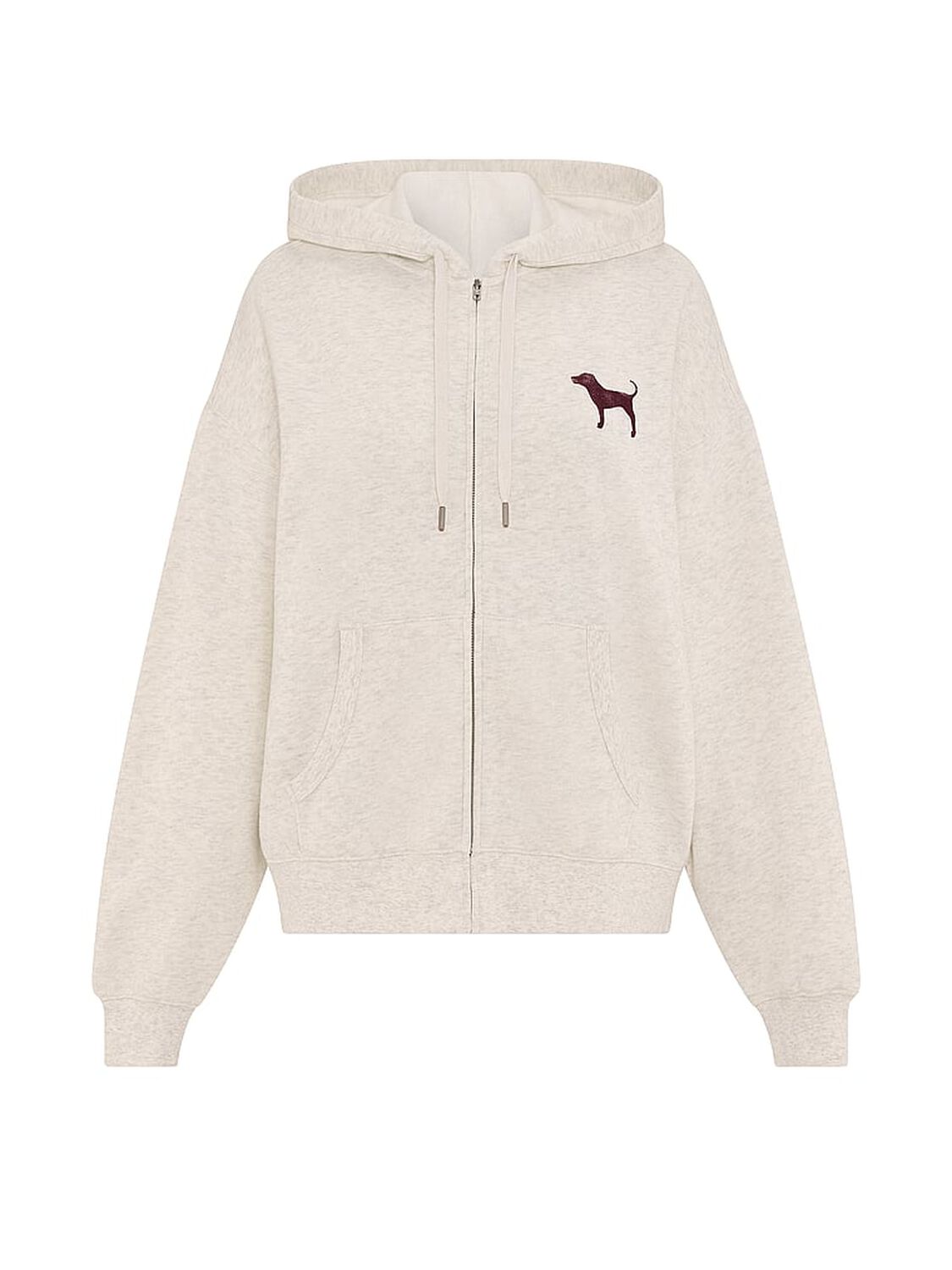 vs Pink Campus Fleece&trade; Full-Zip Hoodie Snow Heather 3 of 4 