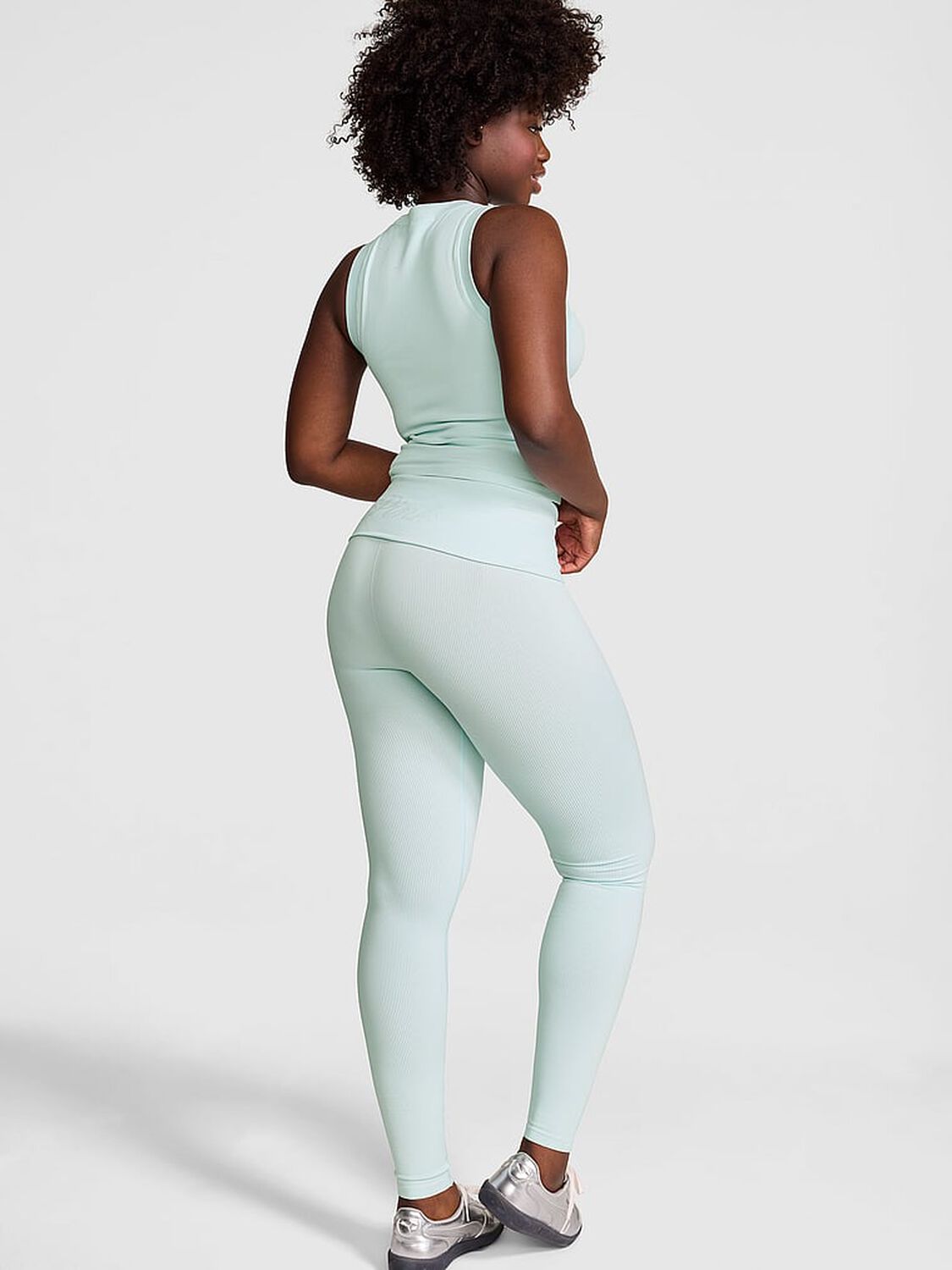 vs Pink Soft Seamless Foldover Leggings Spray Blue 2 of 3 