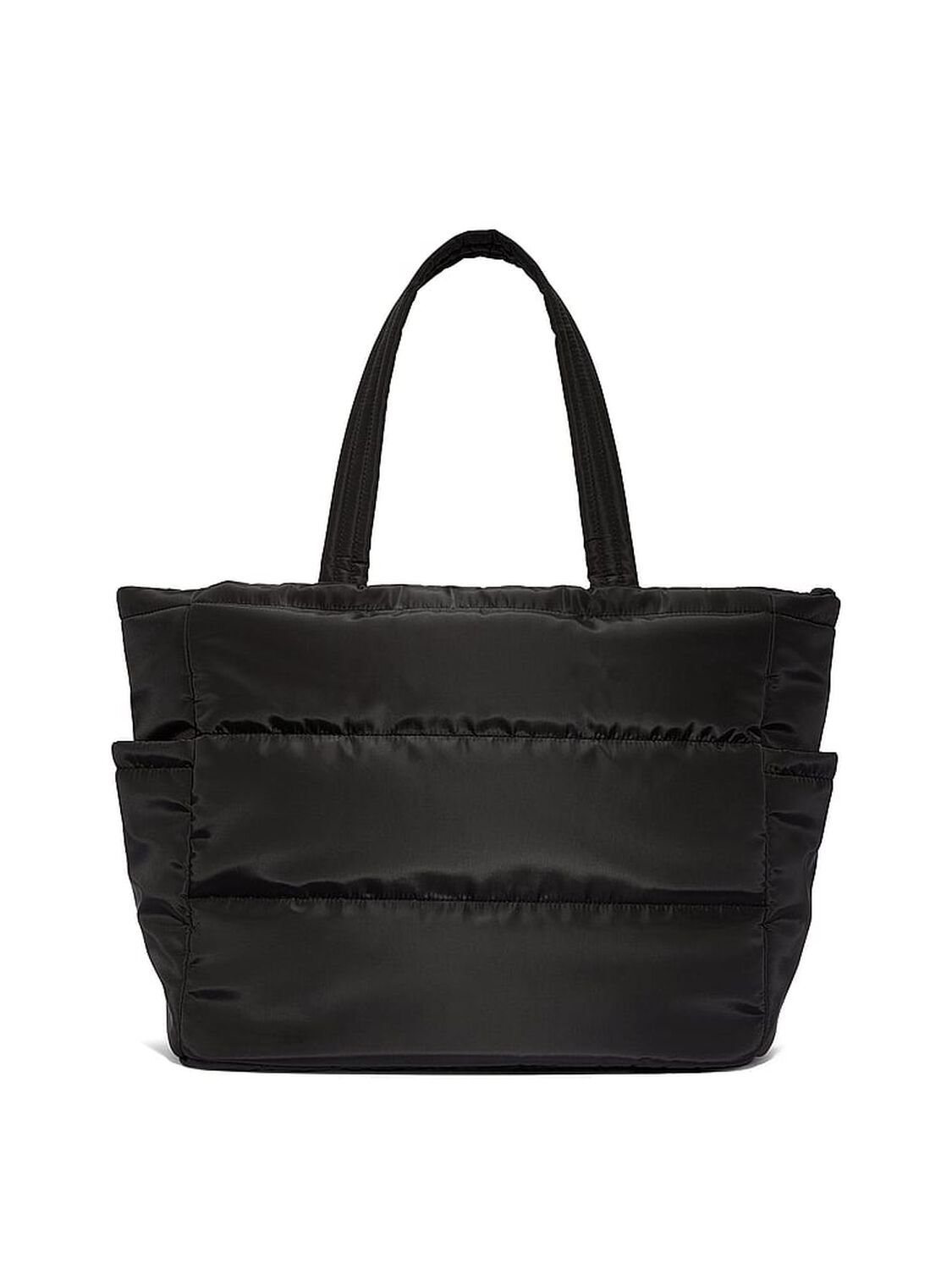 vs Pink Quilted Puffer Tote Bag Black Quilted Puffer 2 of 4 