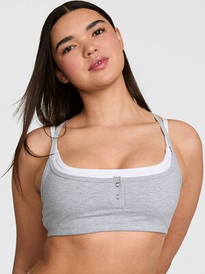 All-Day Cotton&trade; Double Up Henley Bra