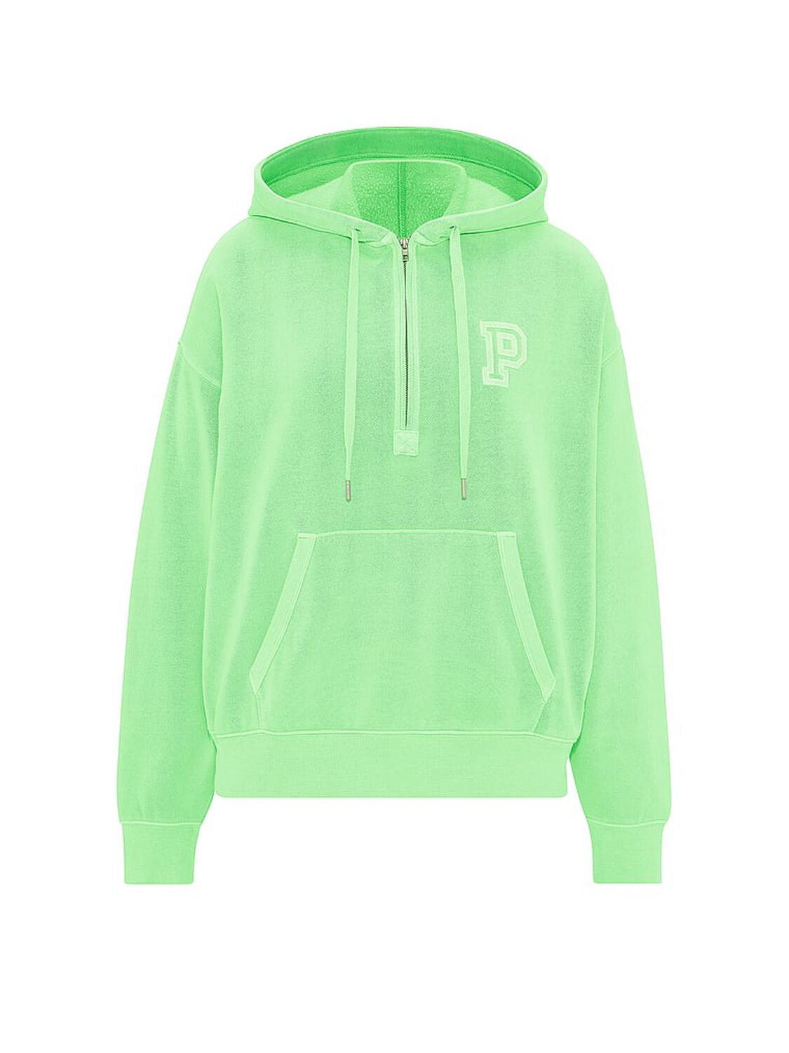 vs Pink Campus Fleece&trade; Half-Zip Hoodie Graphic Green 3 of 4 