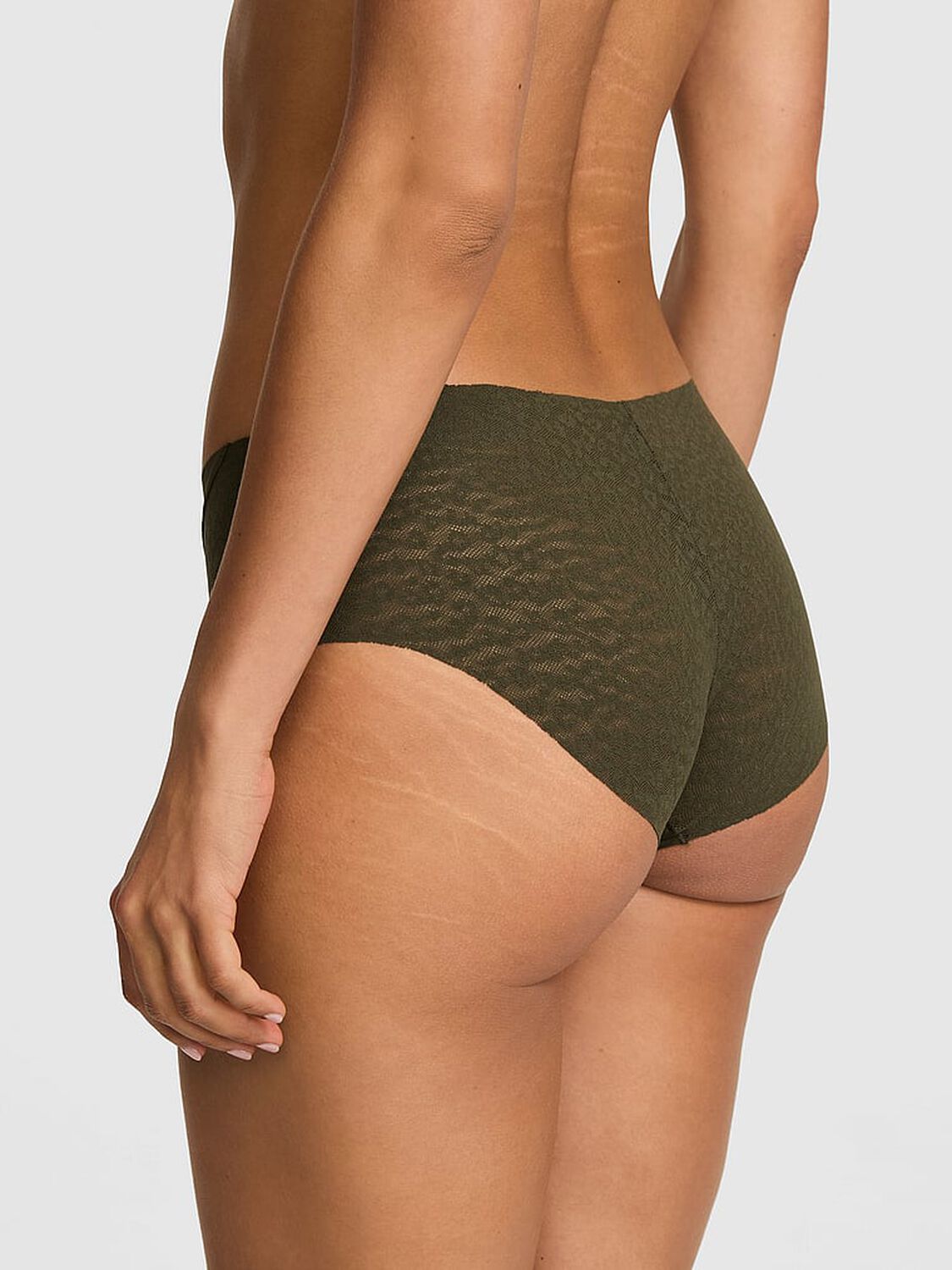 vs Pink No-Show Hiphugger Panty Olive 2 of 3 