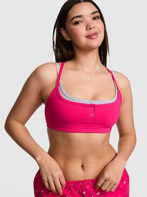 All-Day Cotton&trade; Double Up Henley Bra
