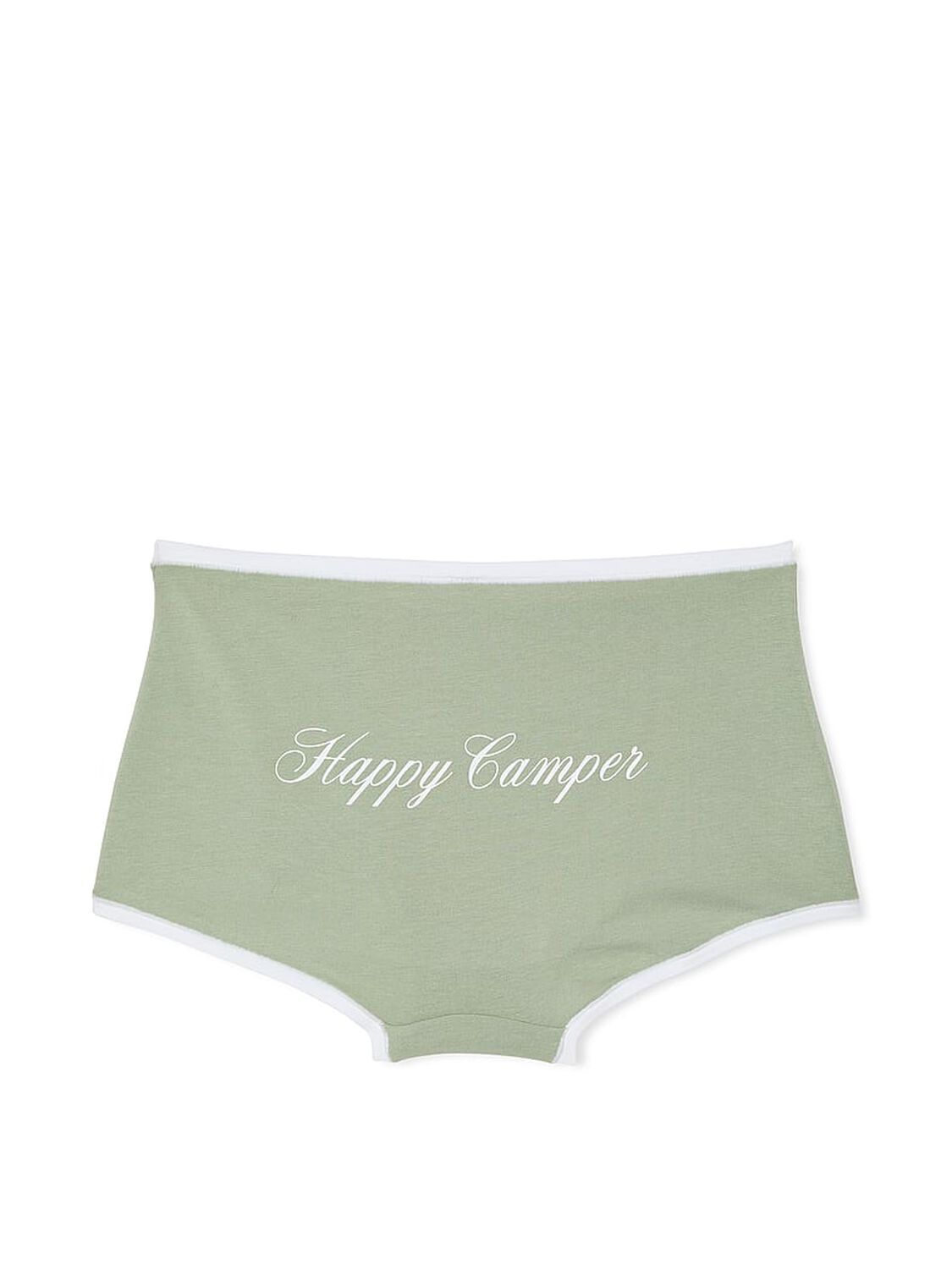 vs Pink Cotton Boyshort Panty Green Garden Happy Camper Butt Graphic 1 of 4 