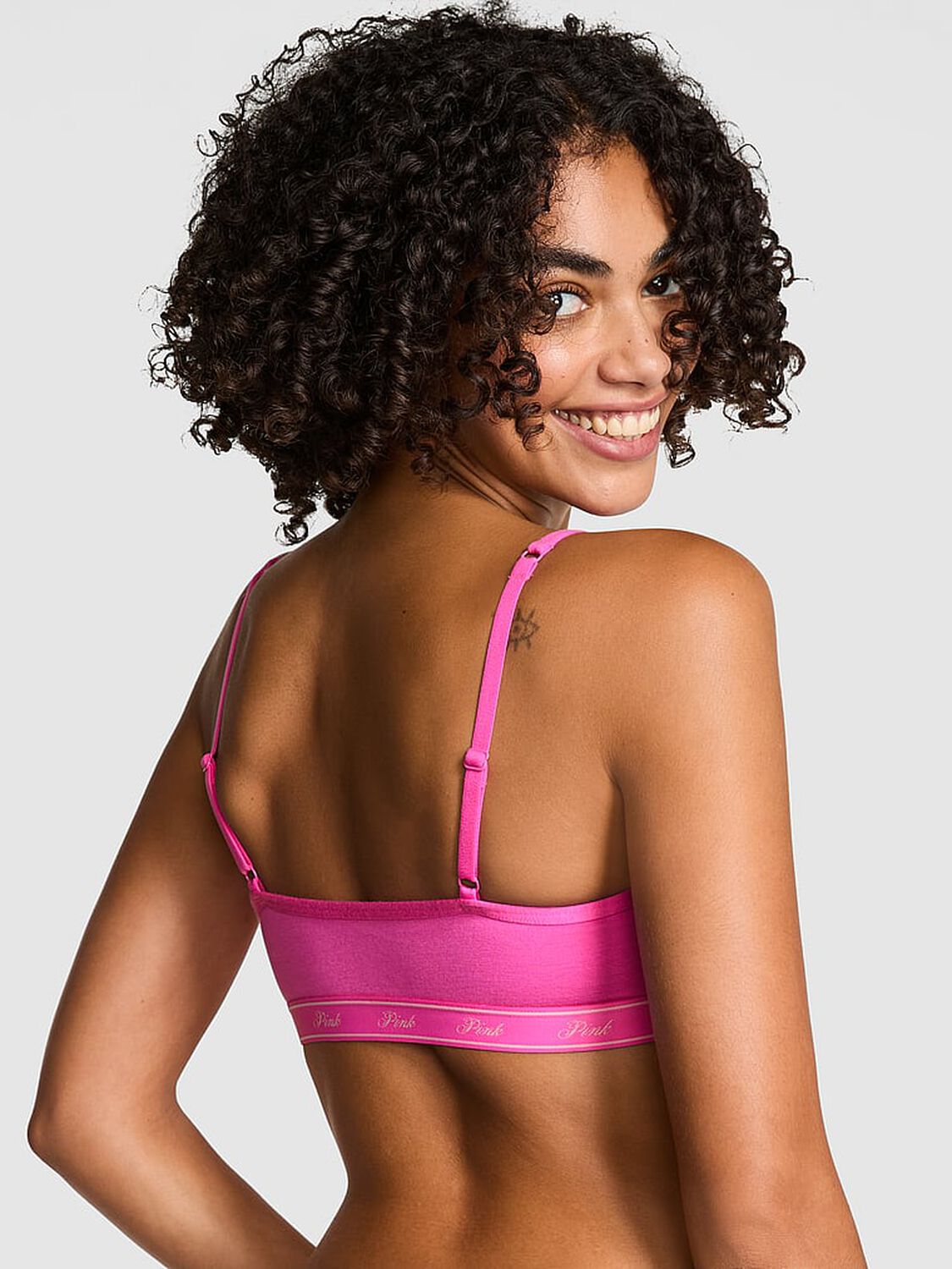 vs Pink Bralettes & Bra Tops Cotton Scoop Bralette Pink Gossip 1 of 2 