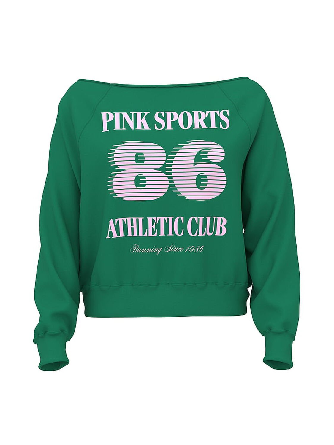 vs Pink Ivy Fleece Off-The-Shoulder Sweatshirt Jaquar Green Sports Club 3 of 3 